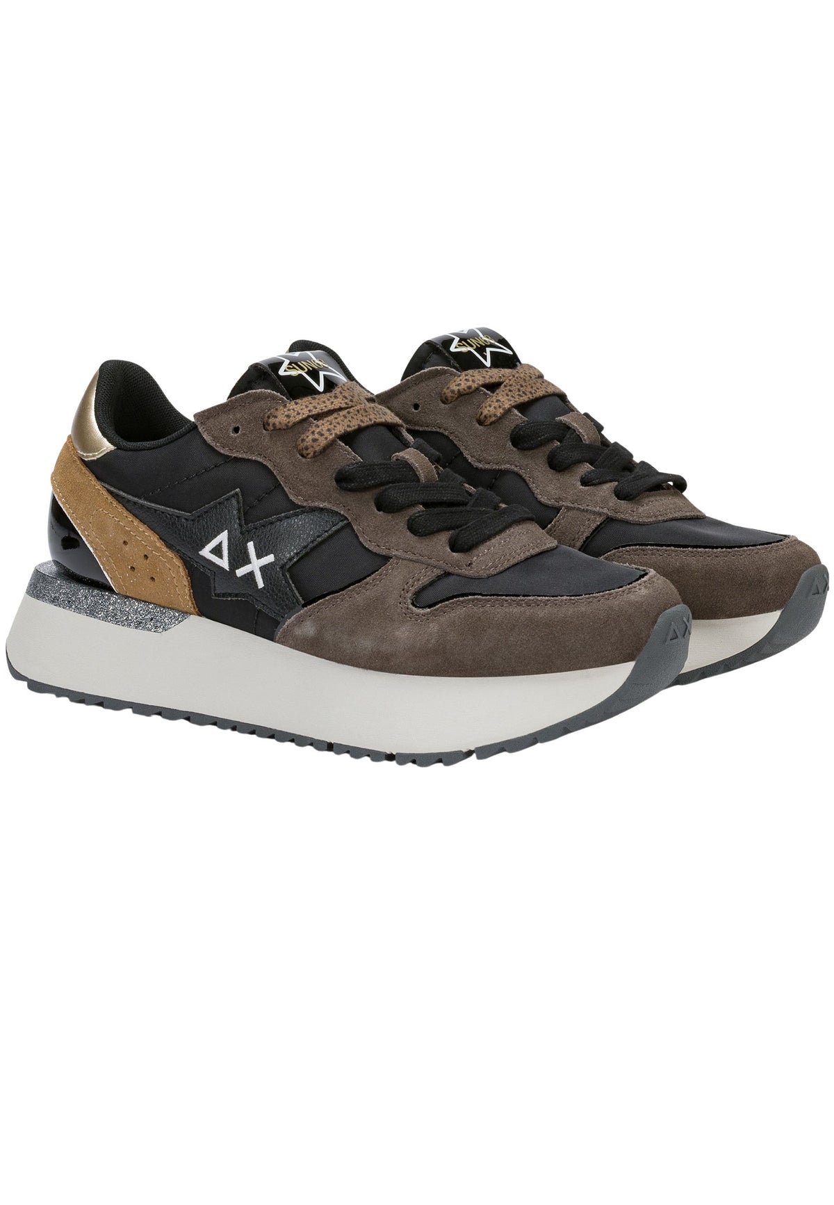 SUN68 Sneaker Big Stargirl in nylon e suede nero
