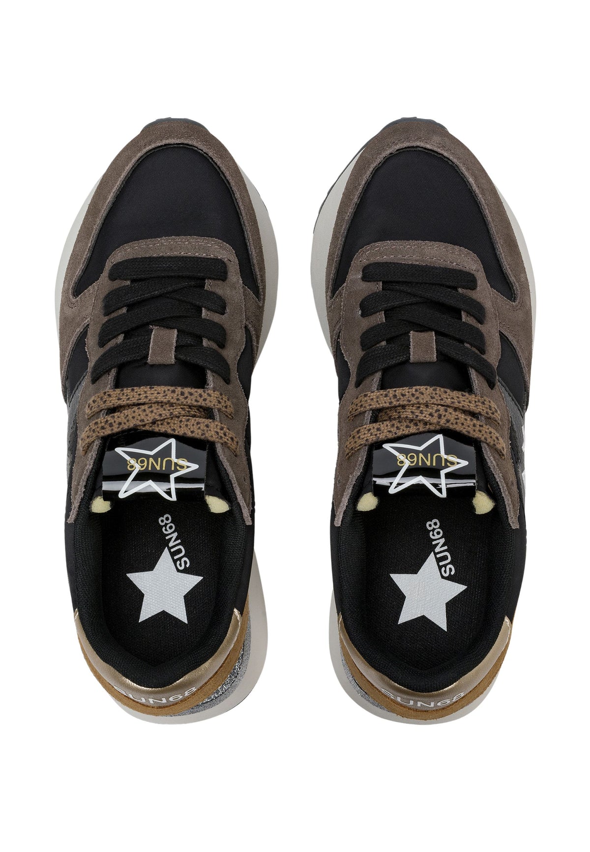 SUN68 Sneaker Big Stargirl in nylon e suede nero