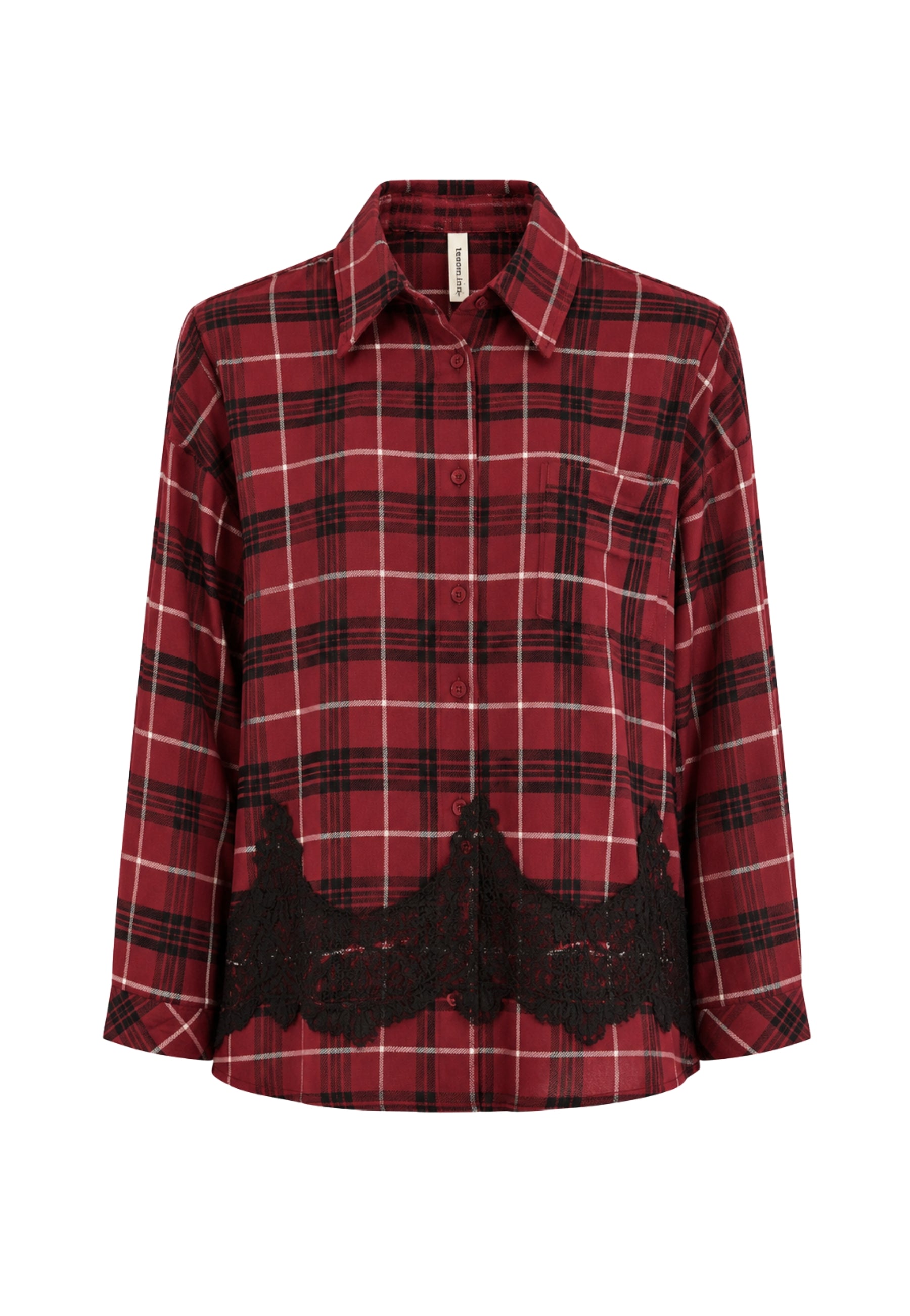 TENSIONE IN - Camicia a quadri con pizzo