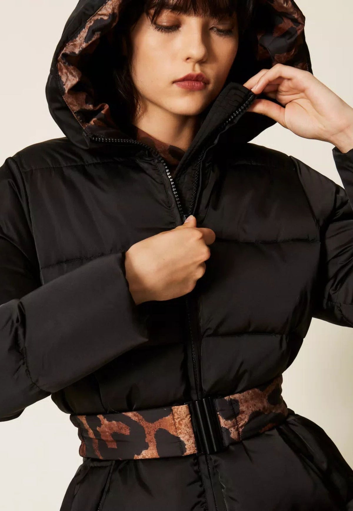 Piumino Twinset Actitude con cintura reversibile