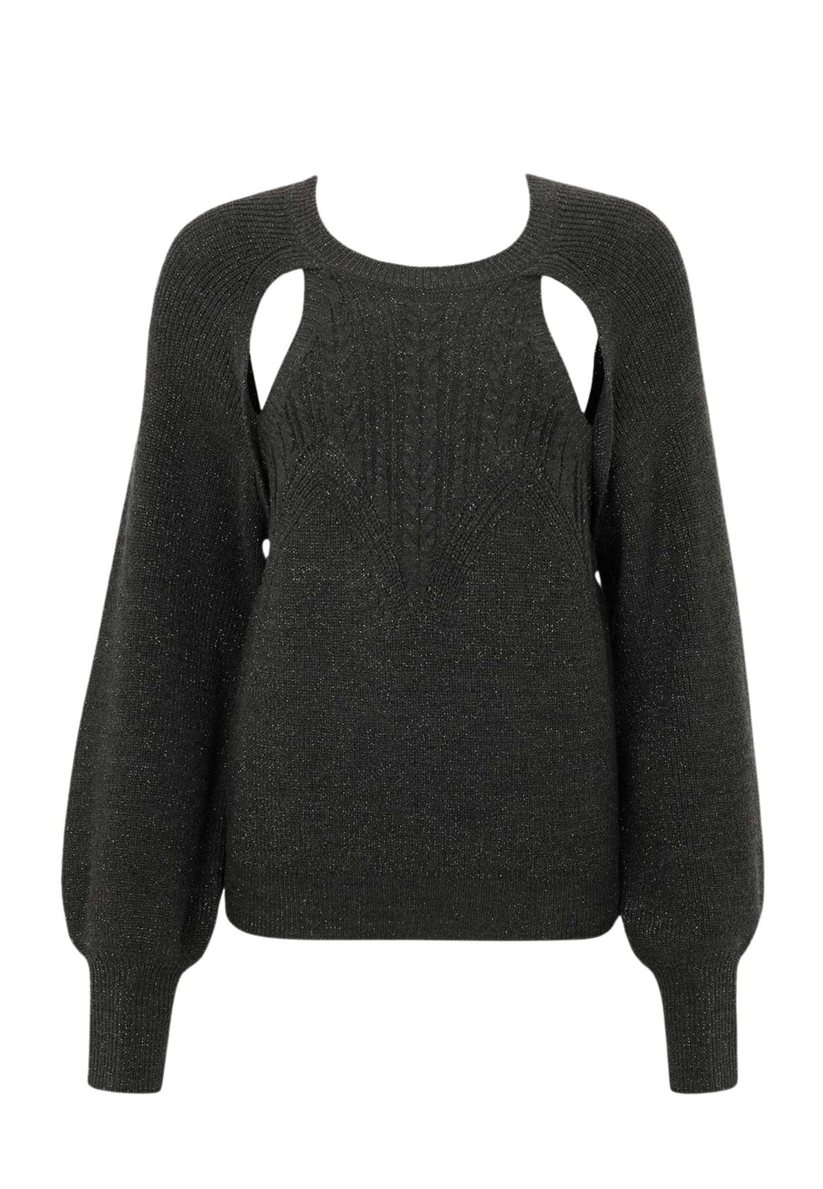 TWINSET - Maglia traforata con maniche lavorate