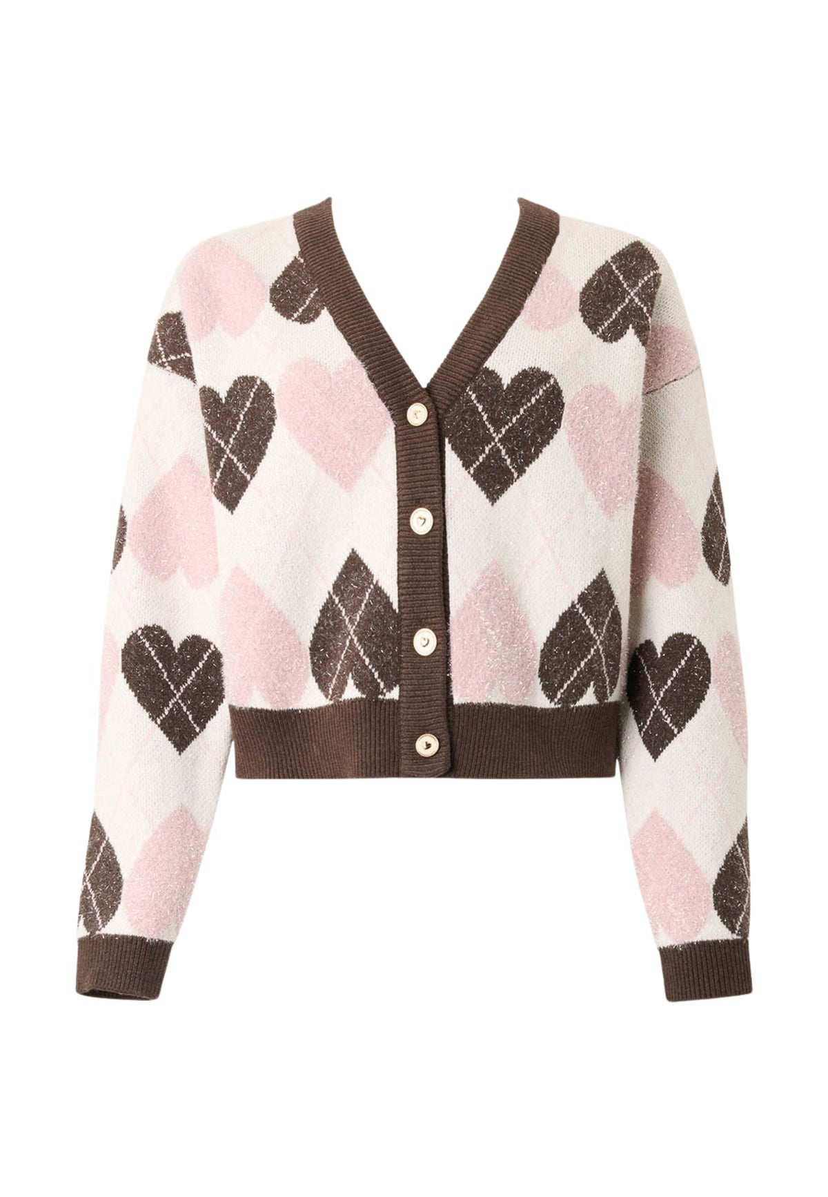 TWINSET - Cardigan cropped check con dettagli a contrasto