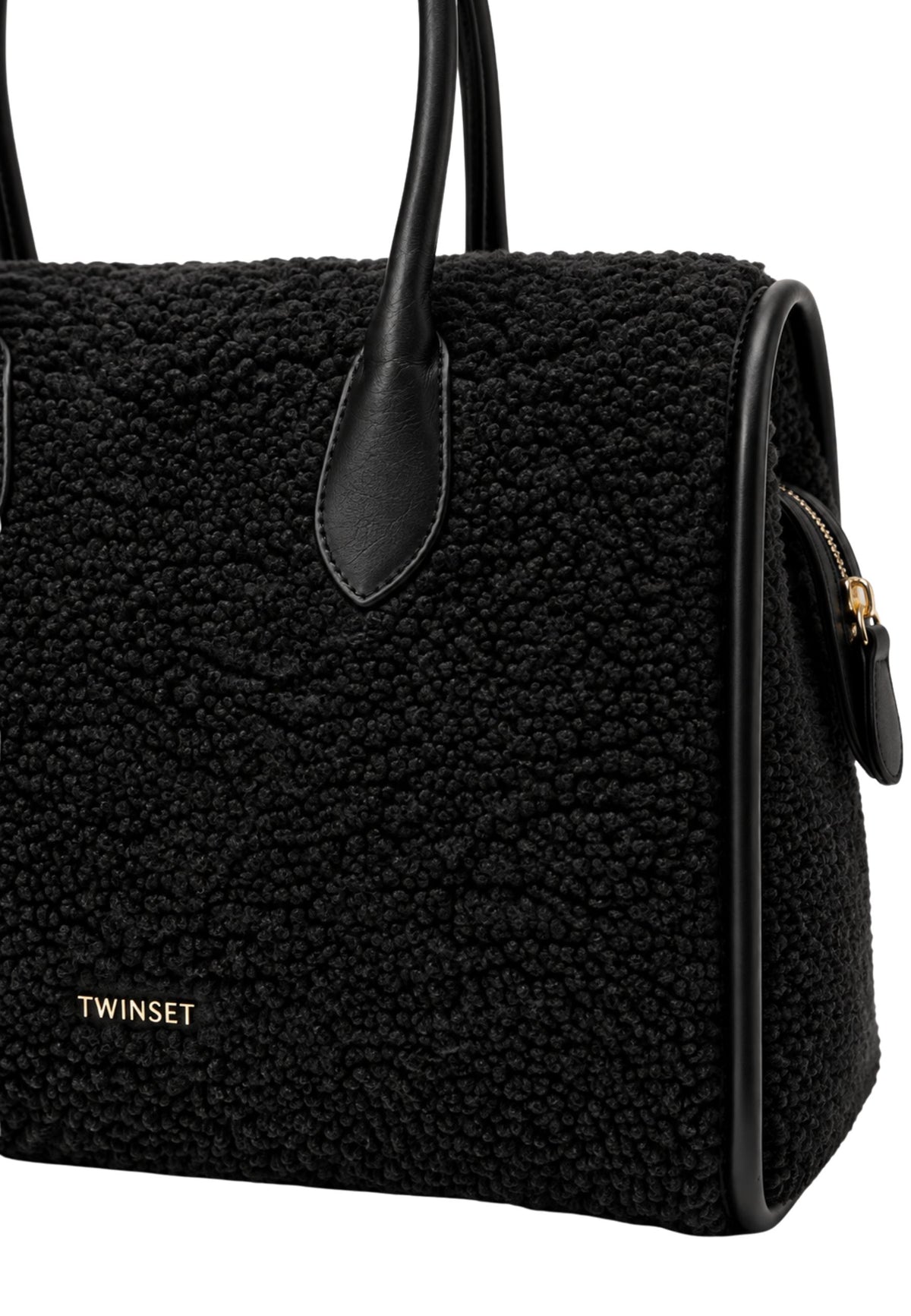 TWINSET - Borsa Tote in Tessuto Effetto Teddy