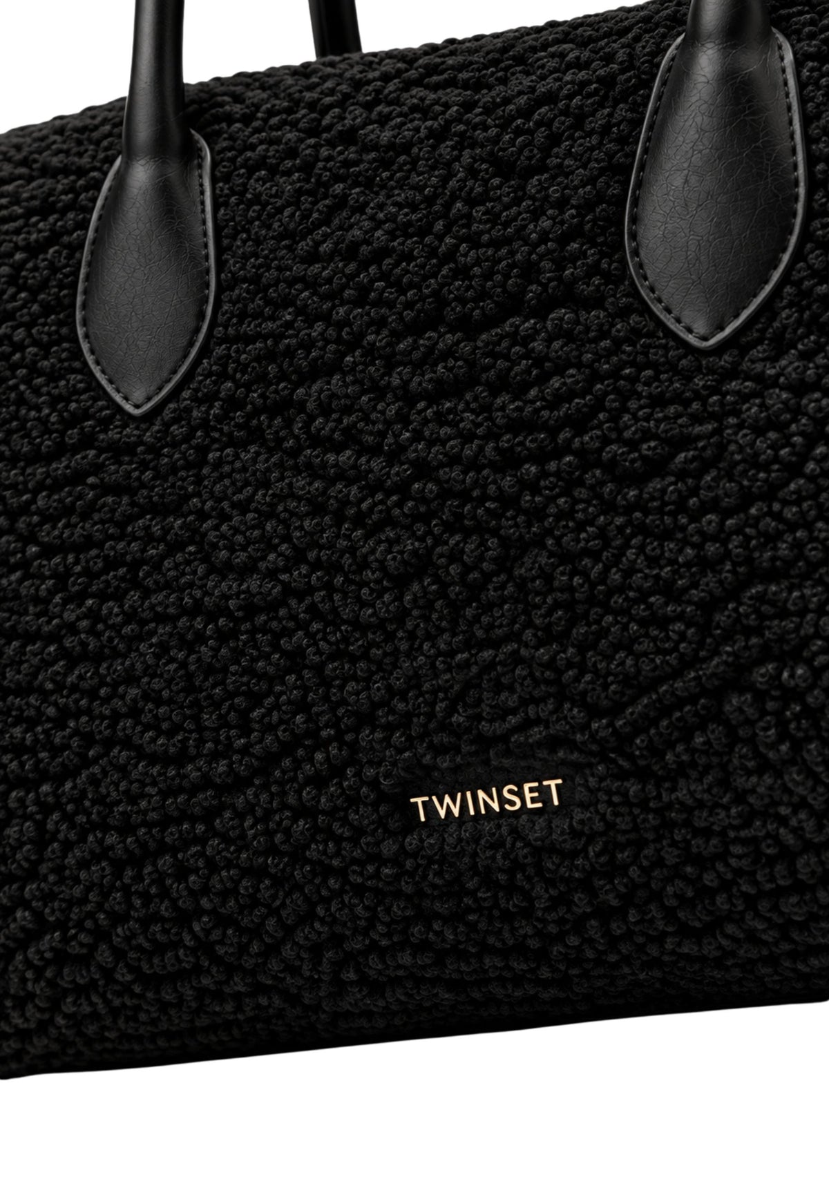 TWINSET - Borsa Tote in Tessuto Effetto Teddy