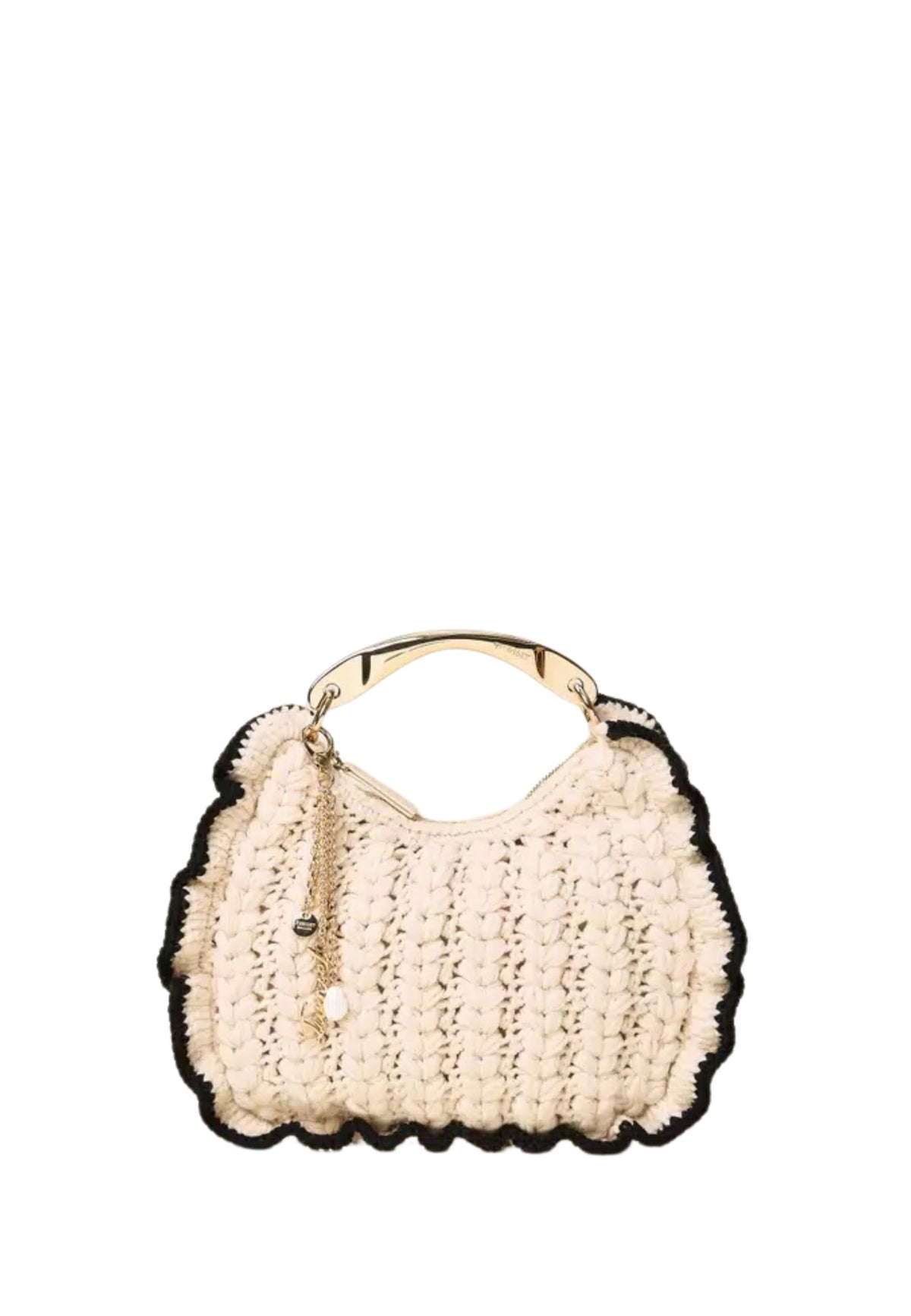 Twinset - Borsa Croissant in Maglia Crochet Bicolor