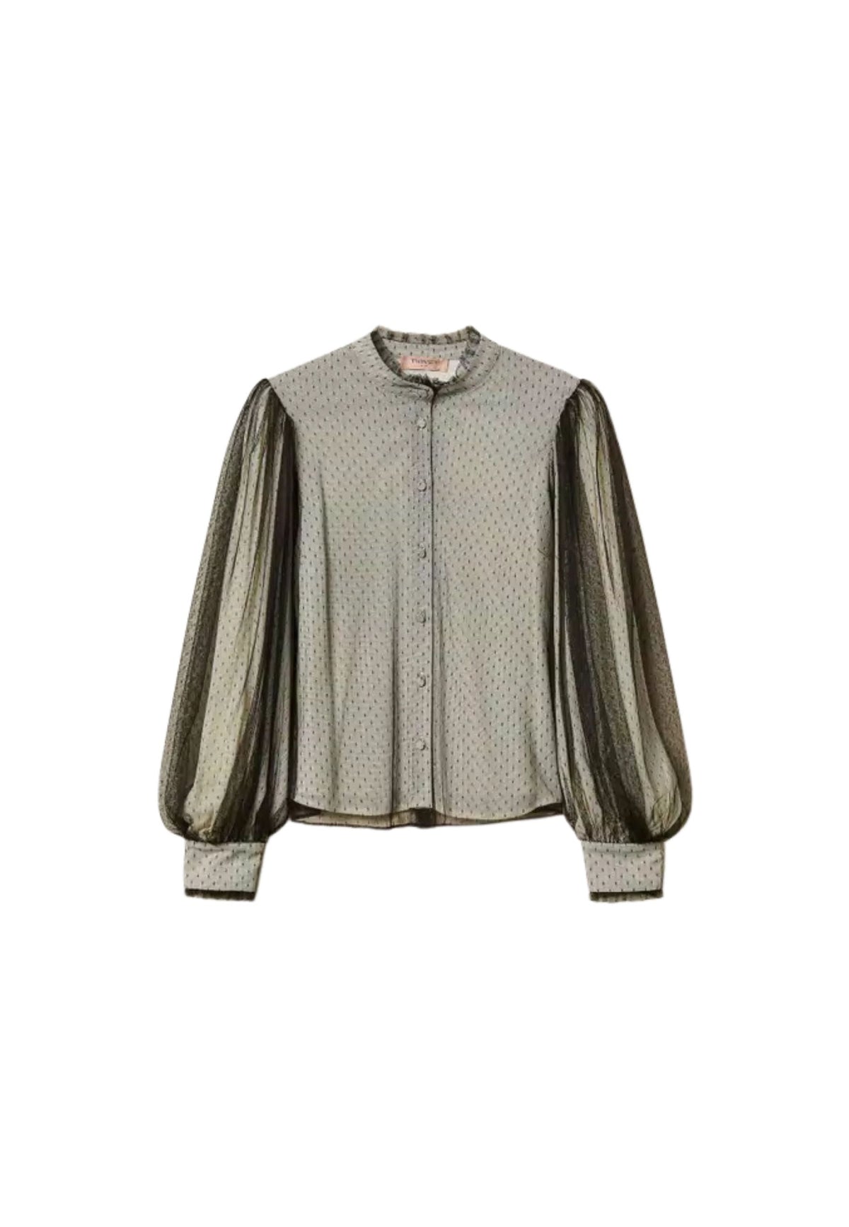 Twinset Milano - Camicia in crêpe de Chine e tulle plumetis