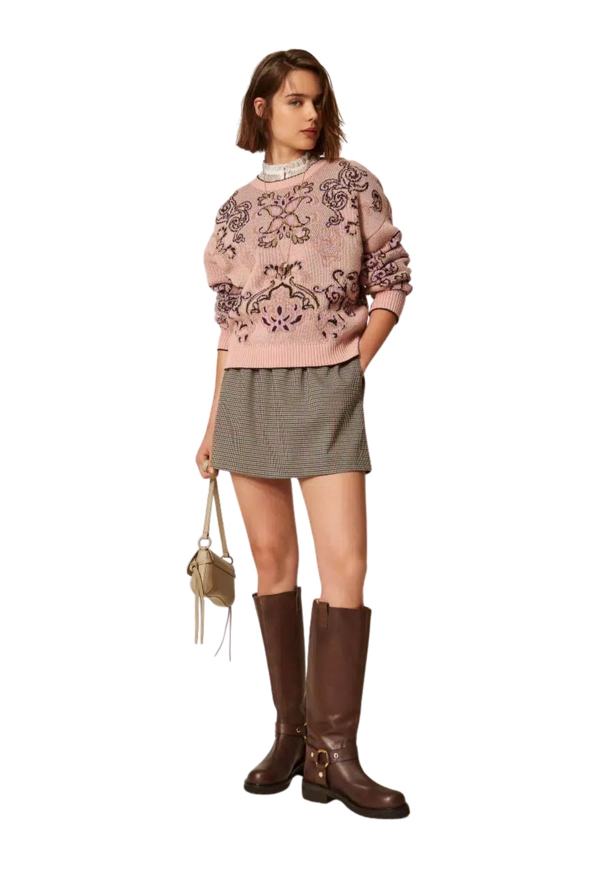 Twinset Milano - Maglia in misto lana jacquard