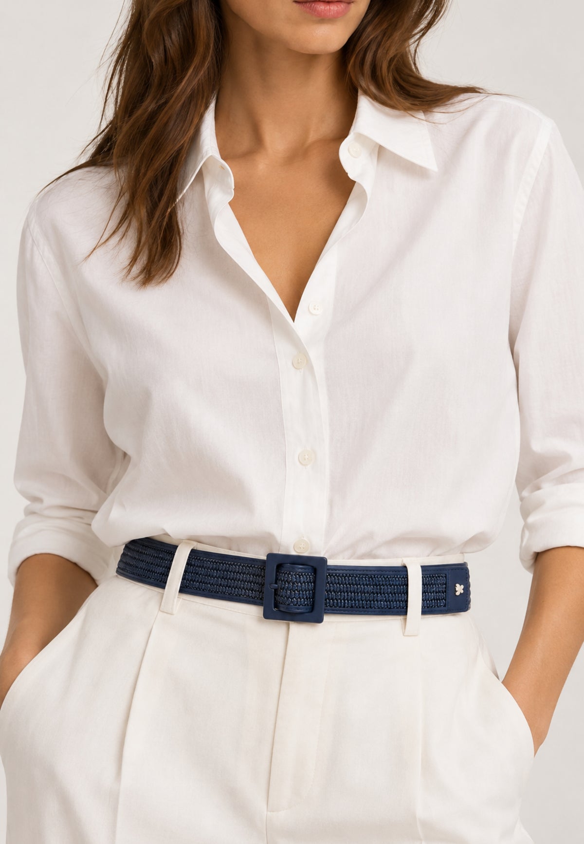 WEEKEND MAX MARA - Cintura effetto rafia blu