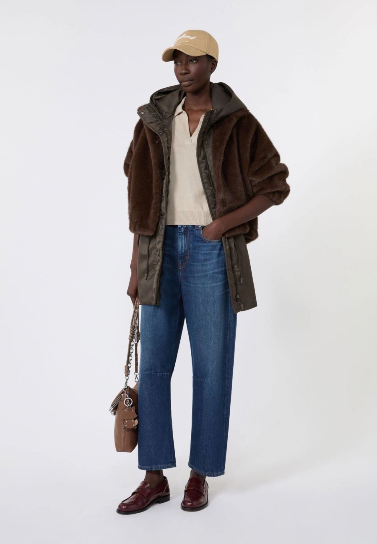 Weekend Max Mara giacca corta dalla texture soffice marrone