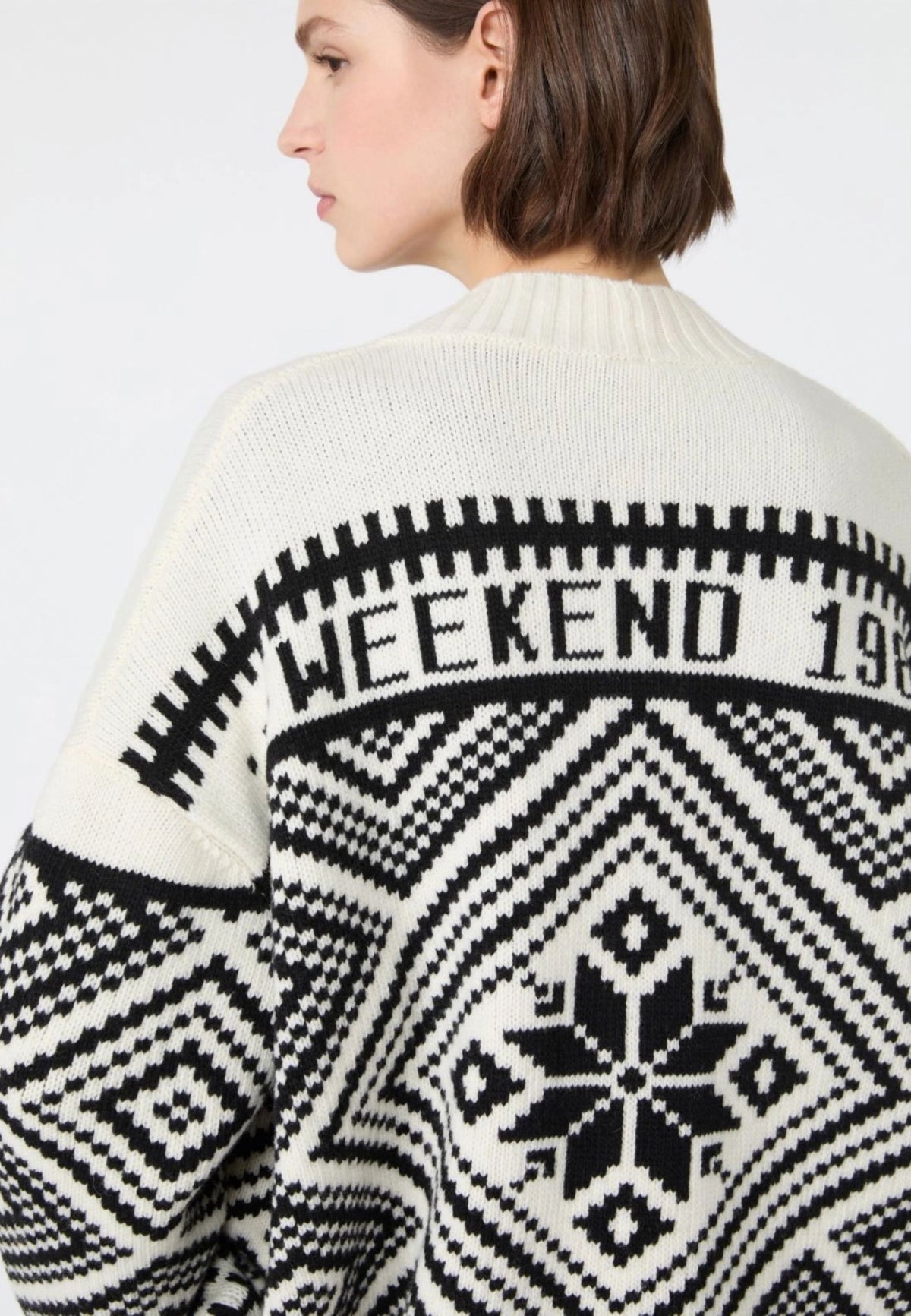 Weekend Max Mara cardigan in lana jacquard nero