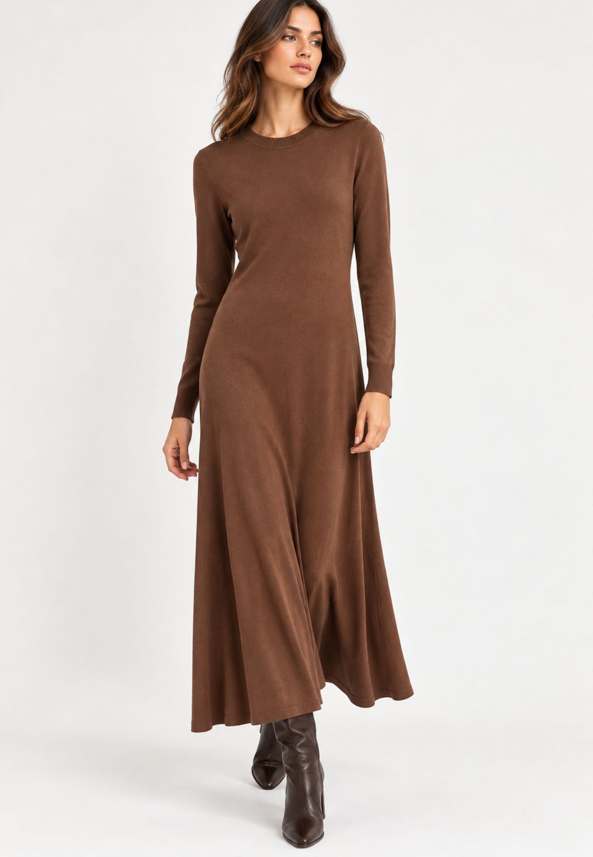 Weekend Max Mara - Abito Lungo in Maglia Marrone