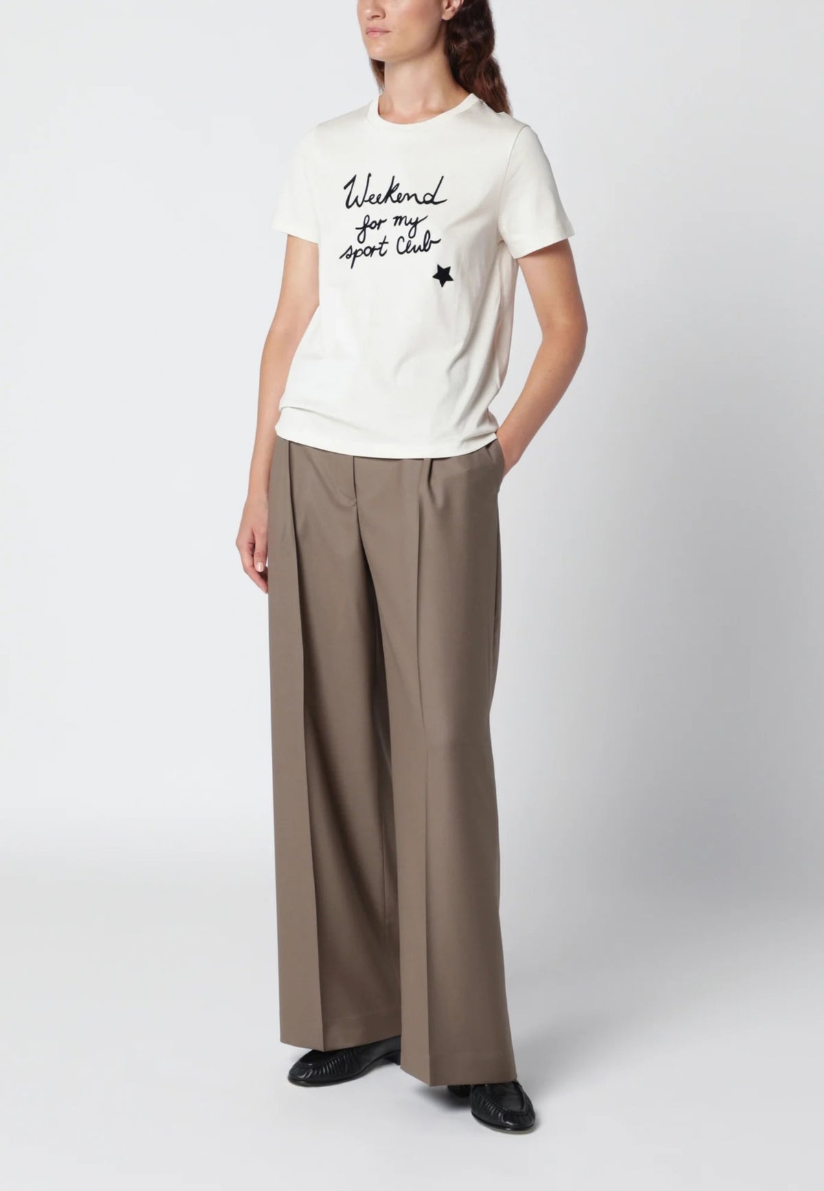 Weekend Max Mara - T-shirt in cotone con stampa - Bianco
