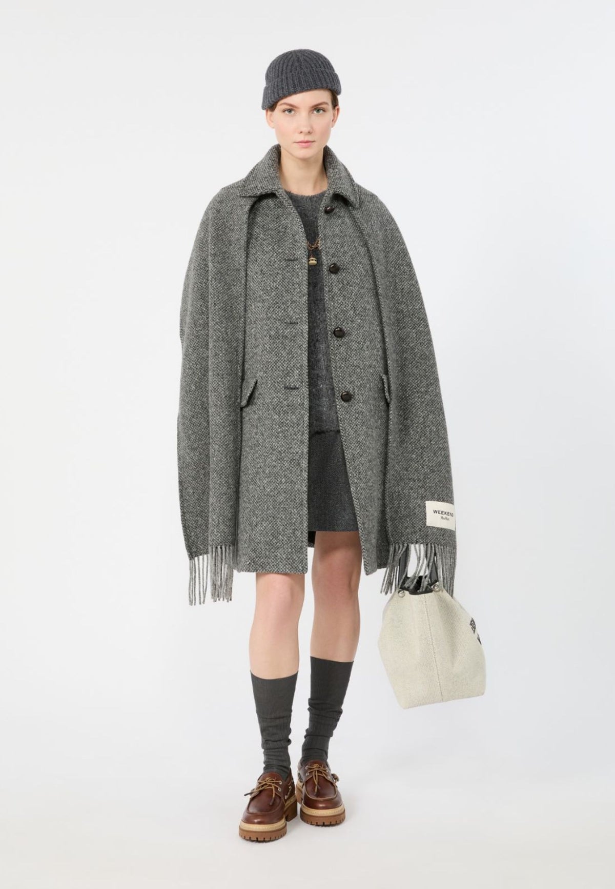 Weekend Max Mara - Cappotto Midi in Lana con Maxi Sciarpa