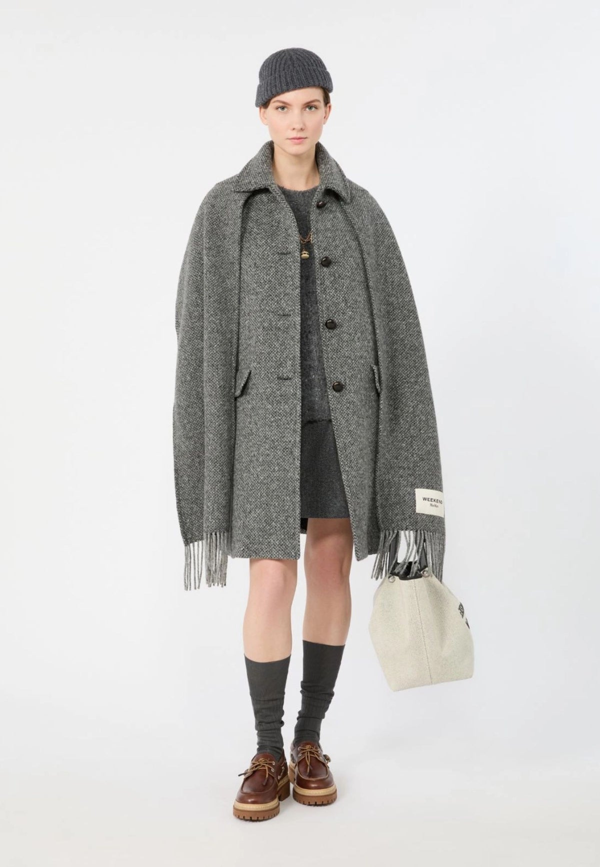 Weekend Max Mara - Cappotto Midi in Lana con Maxi Sciarpa