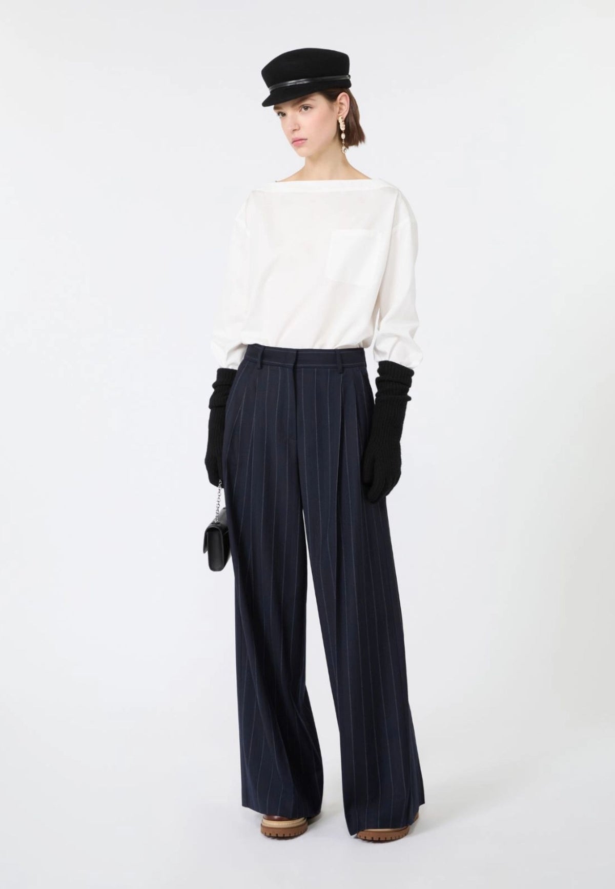 Weekend Max Mara - Pantalone Sartoriale Wide Leg in Flanella Gessata