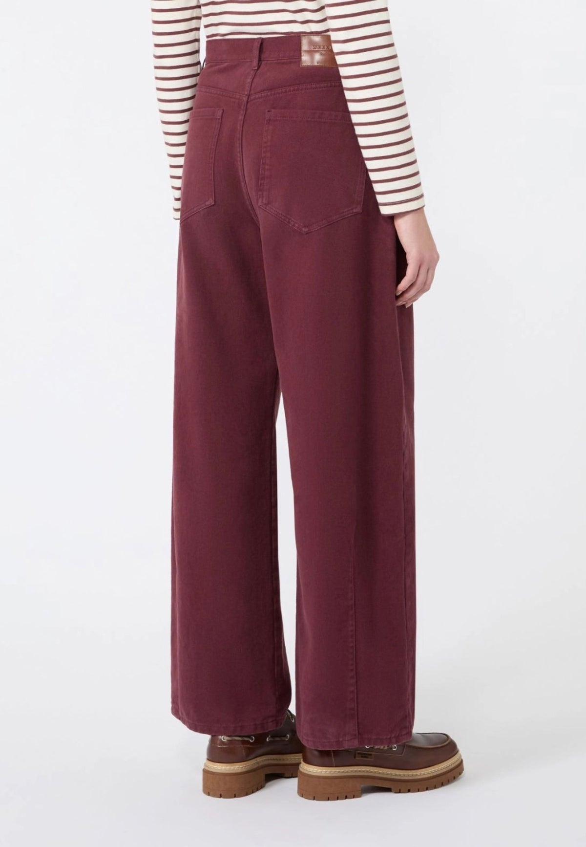 Weekend Max Mara - Pantalone Barrel Leg in Drill di Cotone