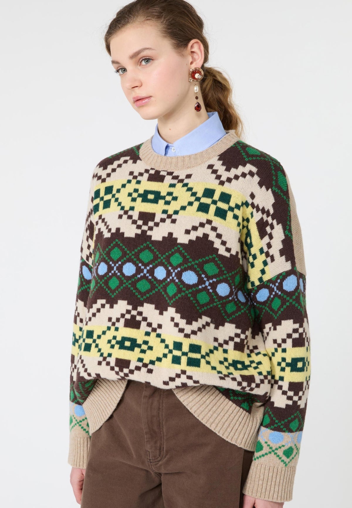 Weekend Max Mara - Maglia ampia in lana jacquard