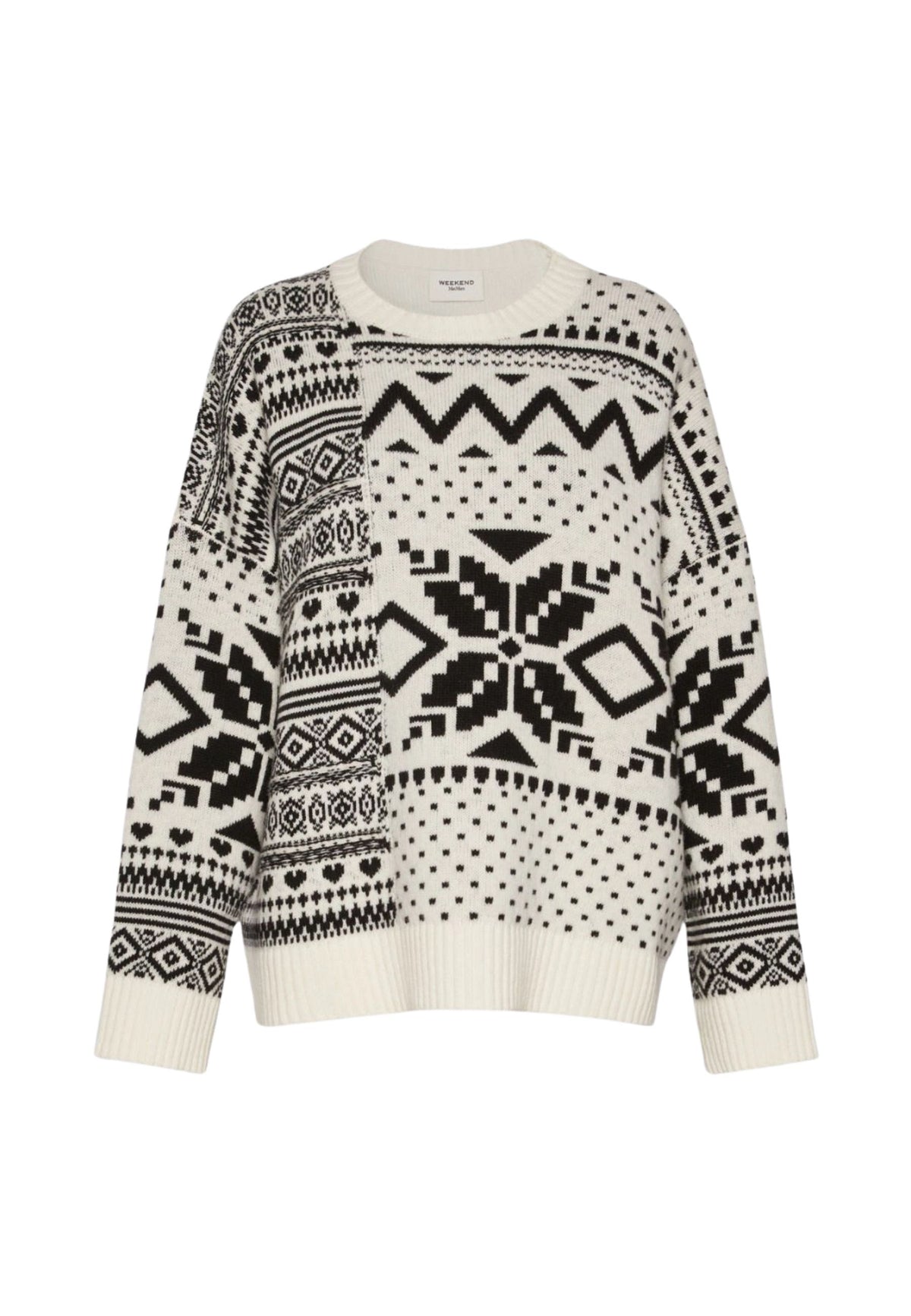 Weekend Max Mara - Maglia Girocollo Jacquard in Pura Lana
