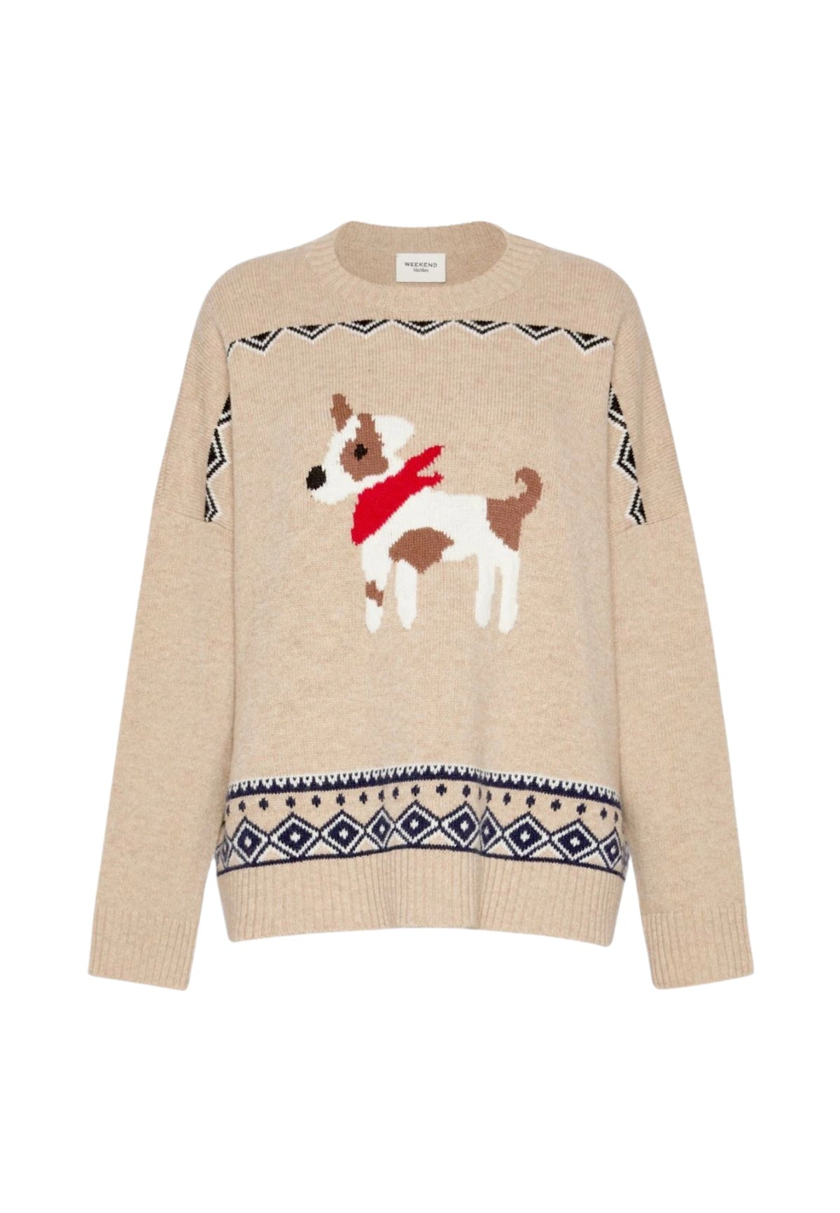 Weekend Max Mara - Maglia Girocollo Jacquard in Pura Lana