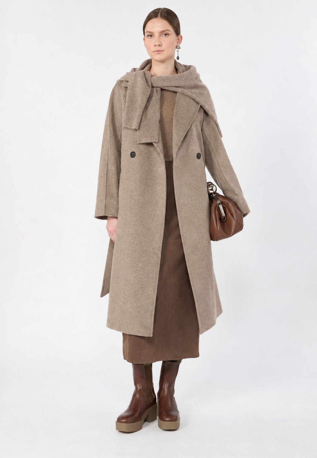 Weekend Max Mara - Cappotto Lungo in Pura Lana con Cintura