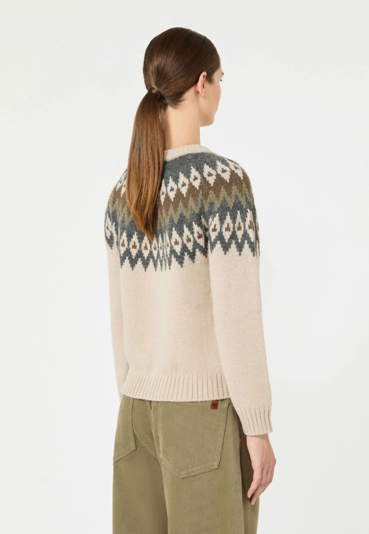 Weekend Max Mara - Cardigan Jacquard in Misto Alpaca e Lana