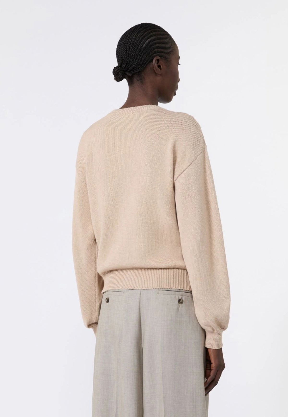 Weekend Max Mara - Cardigan Girocollo in Cotone con Intarsi