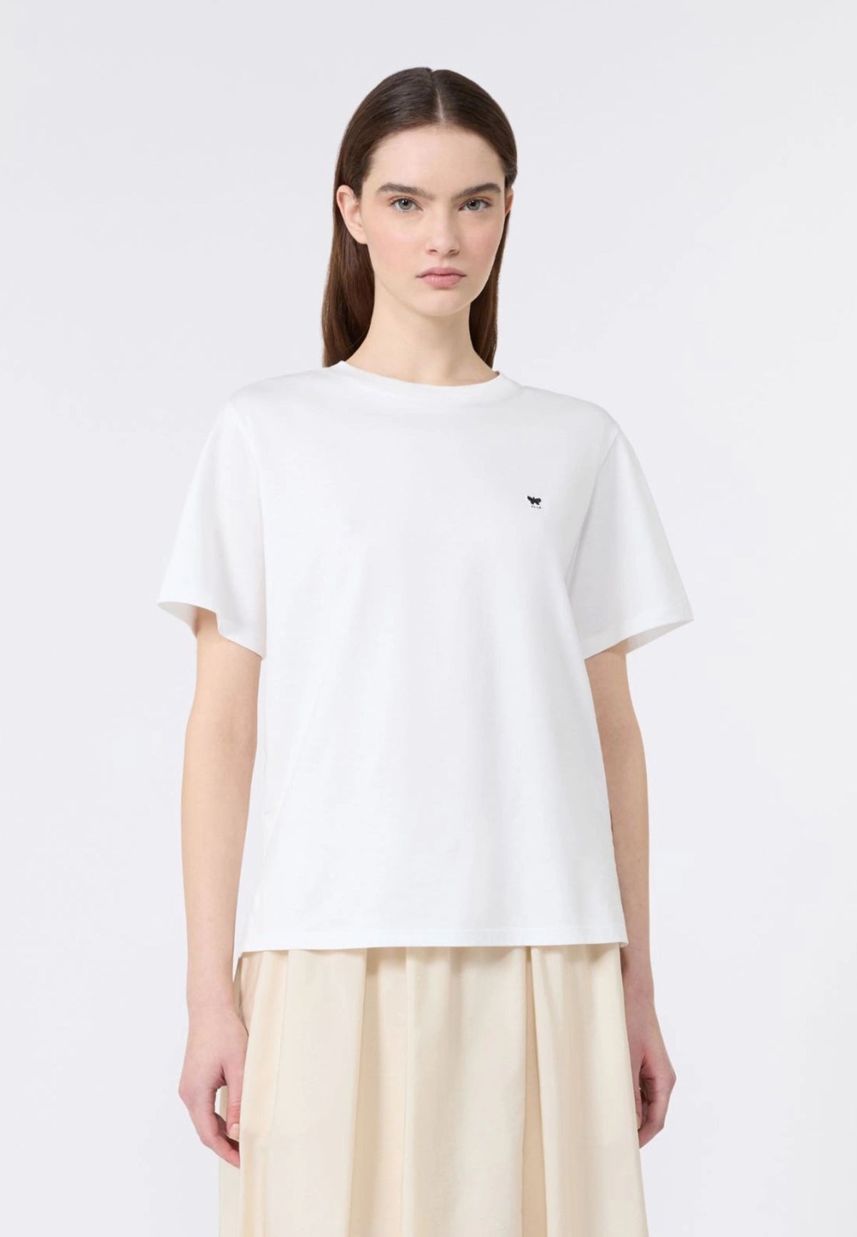 Weekend Max Mara - T-shirt in Cotone con Logo Farfalla