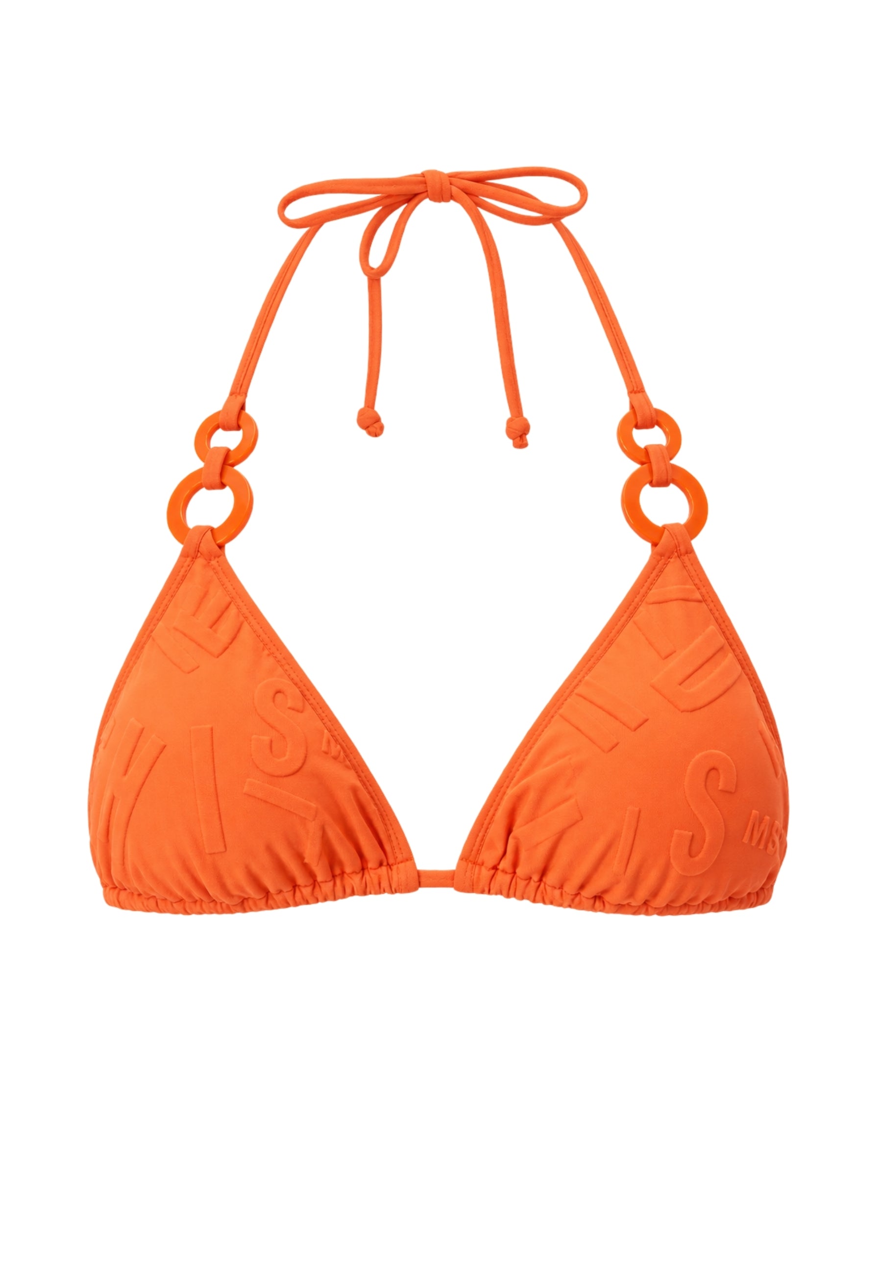 MOSCHINO – Top Bikini a Triangolo con Anelli