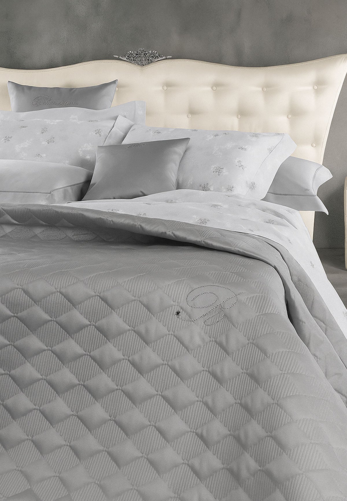 Copriletto Singolo Blumarine "Giada" Grigio