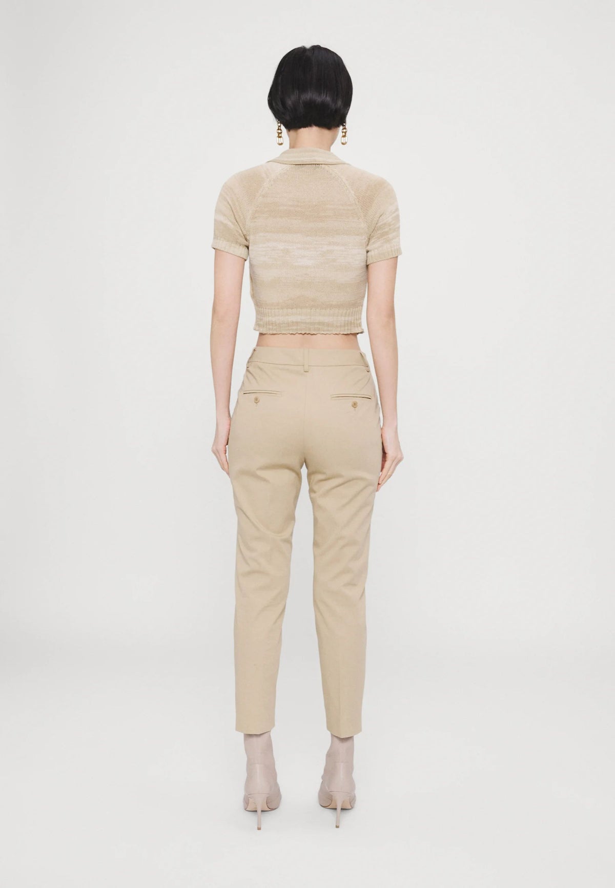 Pantalone slim fit in gabardina stretch