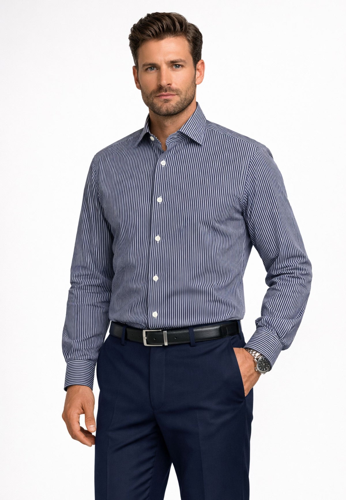 Camicia Alessandro Gherardi a righe - tessuto tecnico elasticizzato