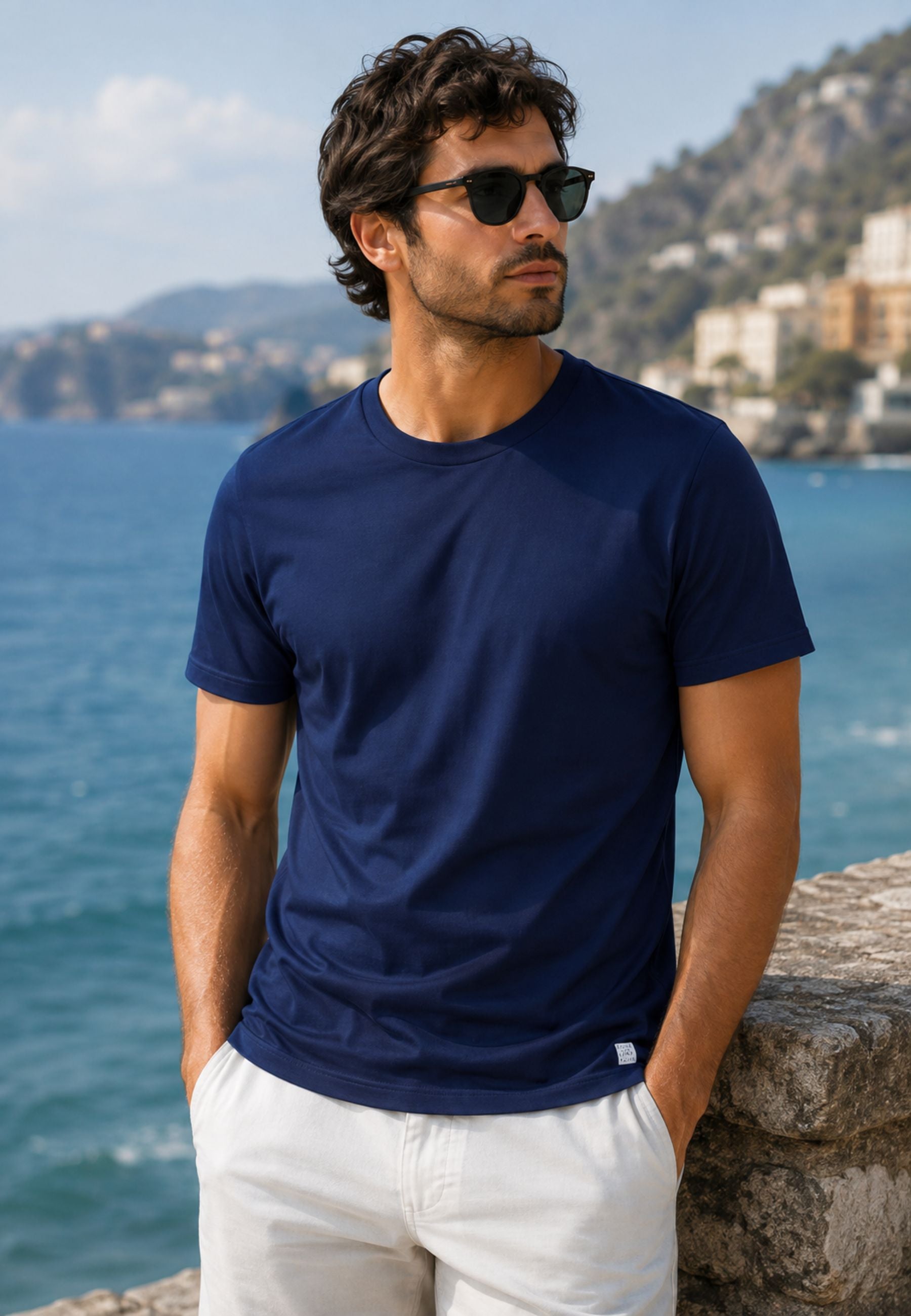 Baia 30 Remi - T-shirt in Filo di Scozia Blu Navy