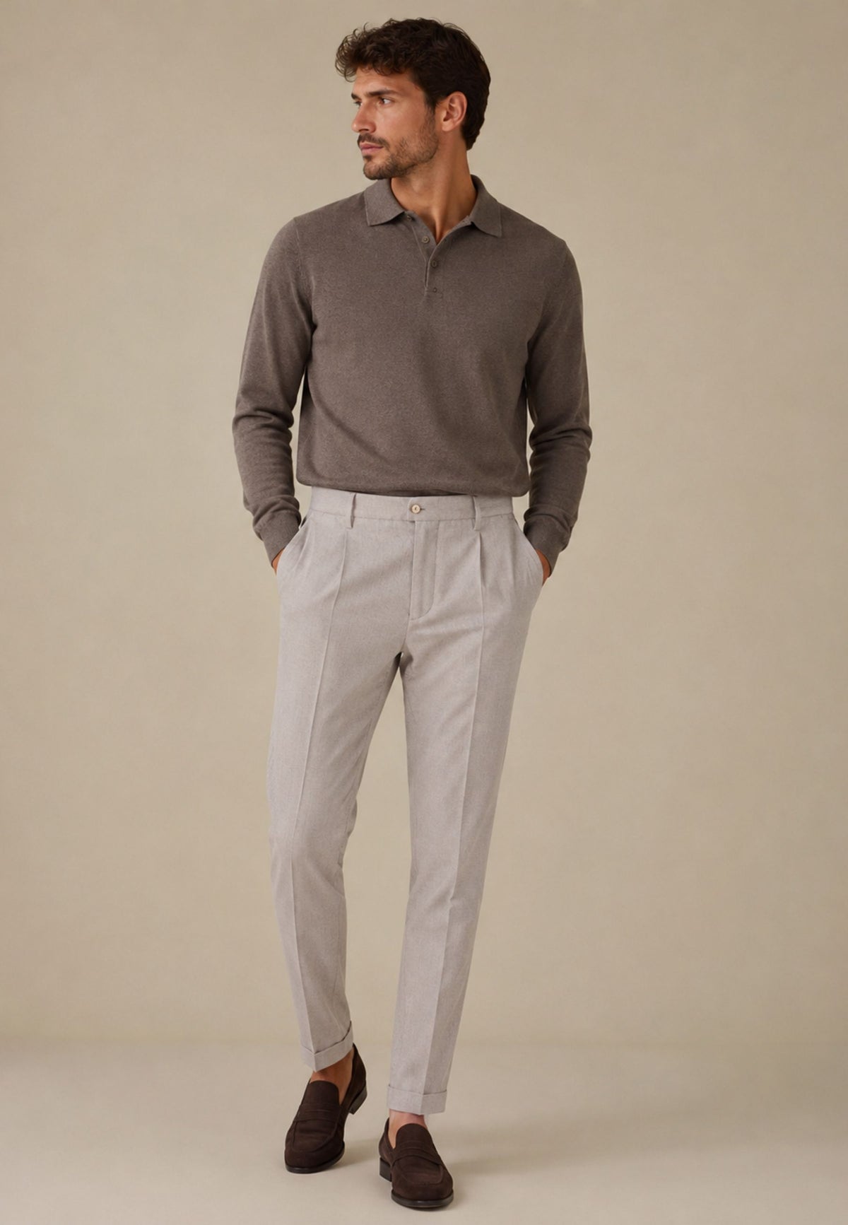 Briglia 1949 pantalone sartoriale beige uomo