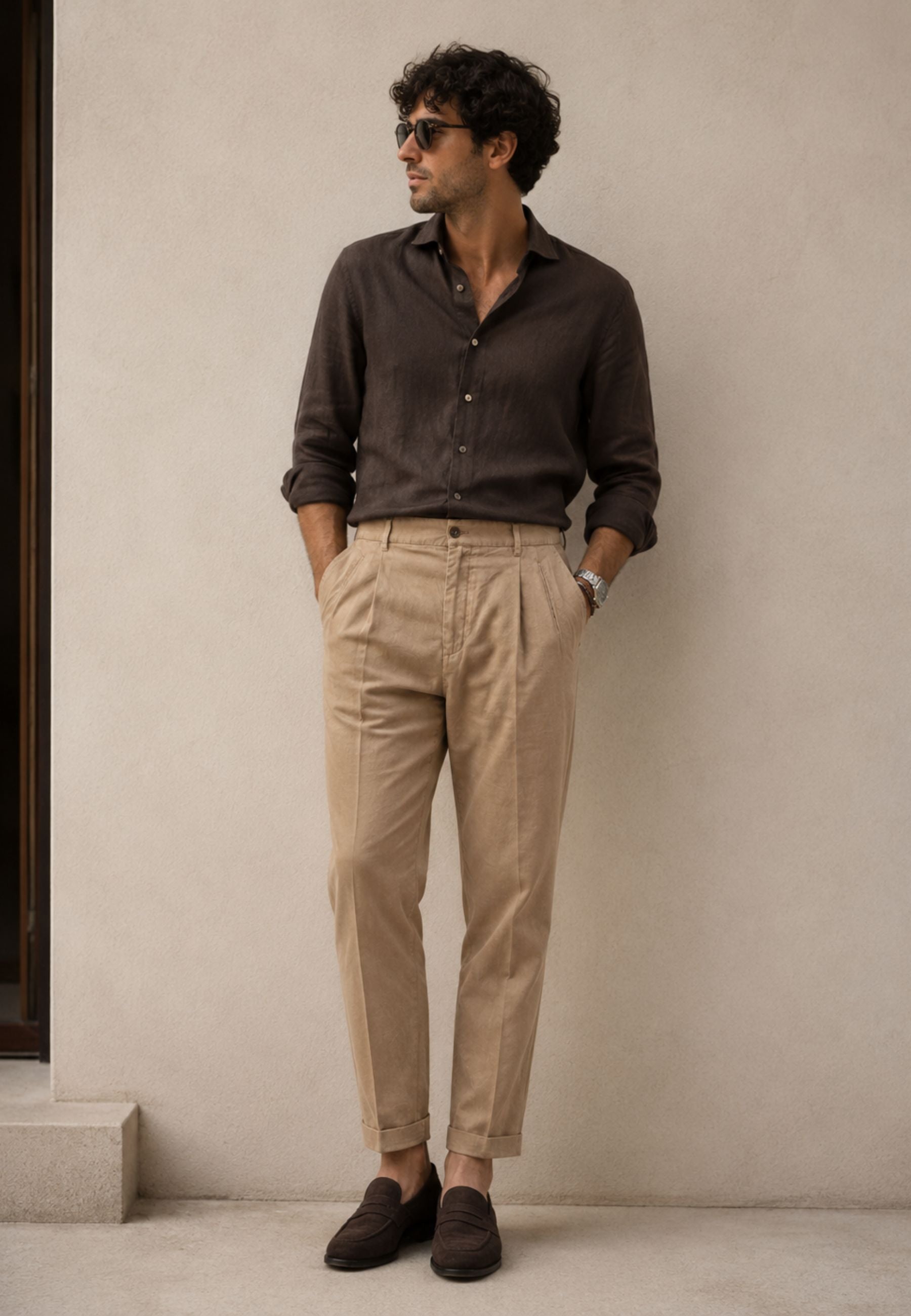 Pantalone Briglia 1949 in puro lino 100% - Beige sabbia