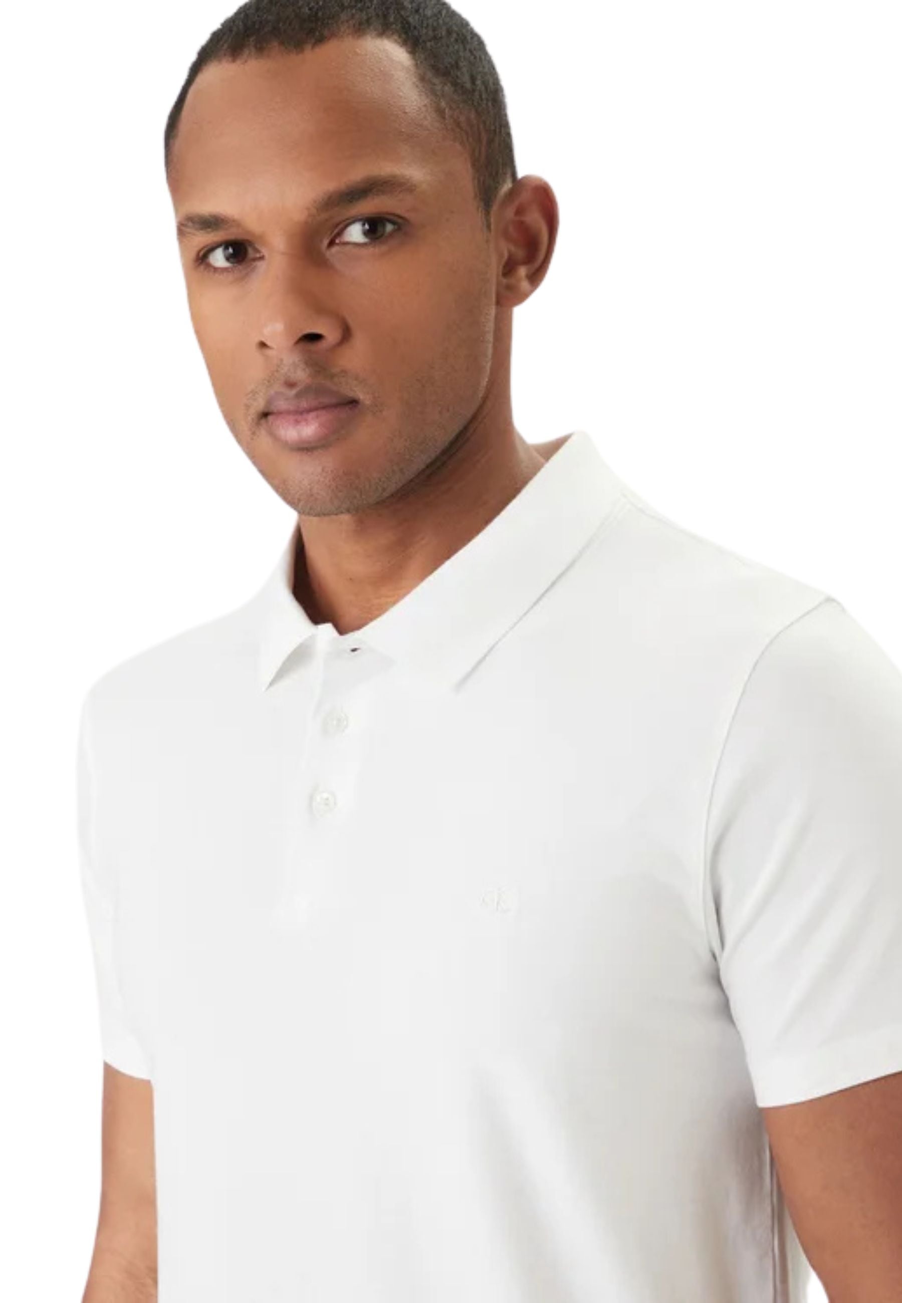 Polo Calvin Klein in cotone stretch - Bianca