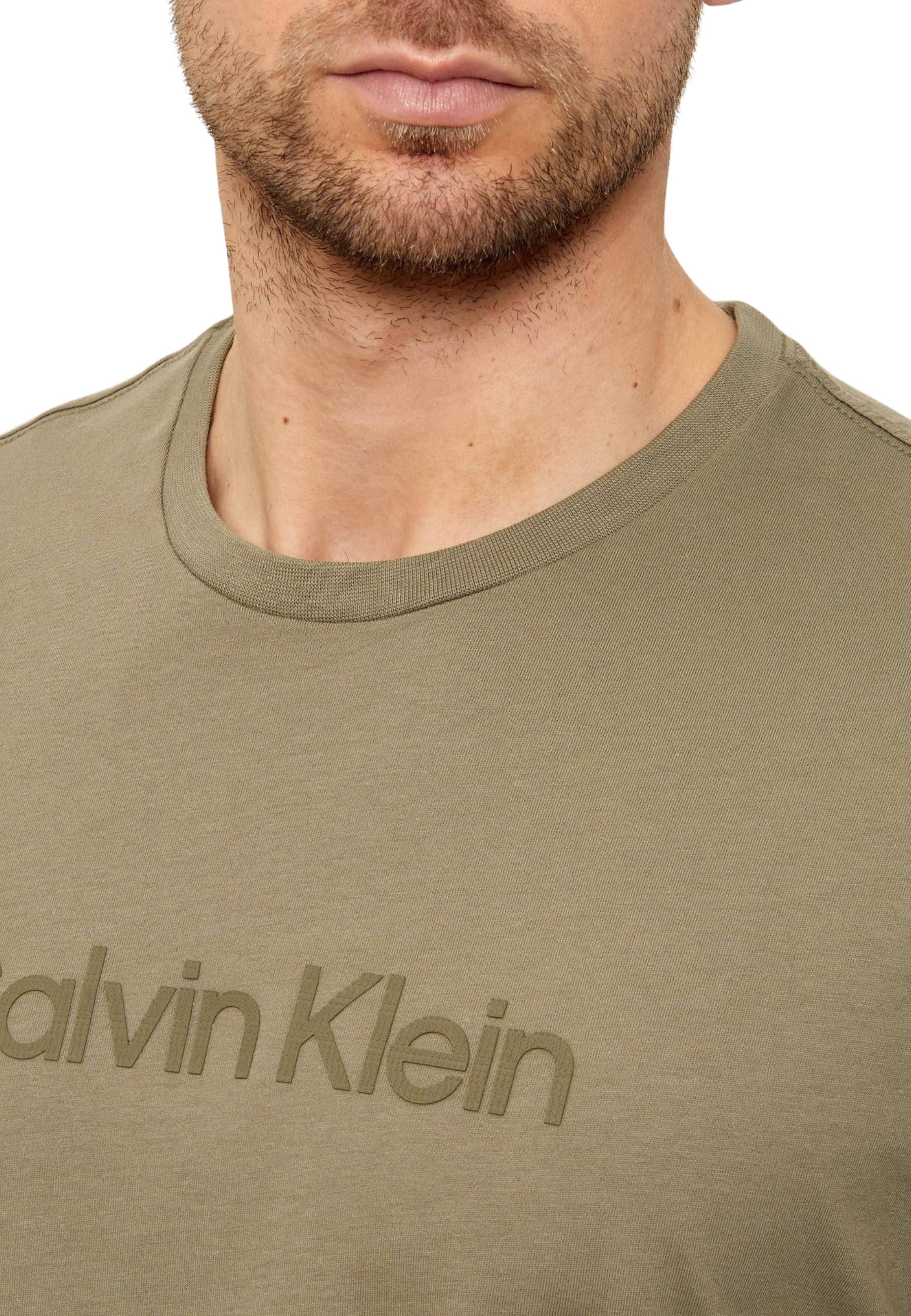 T-shirt Calvin Klein in cotone - Verde oliva