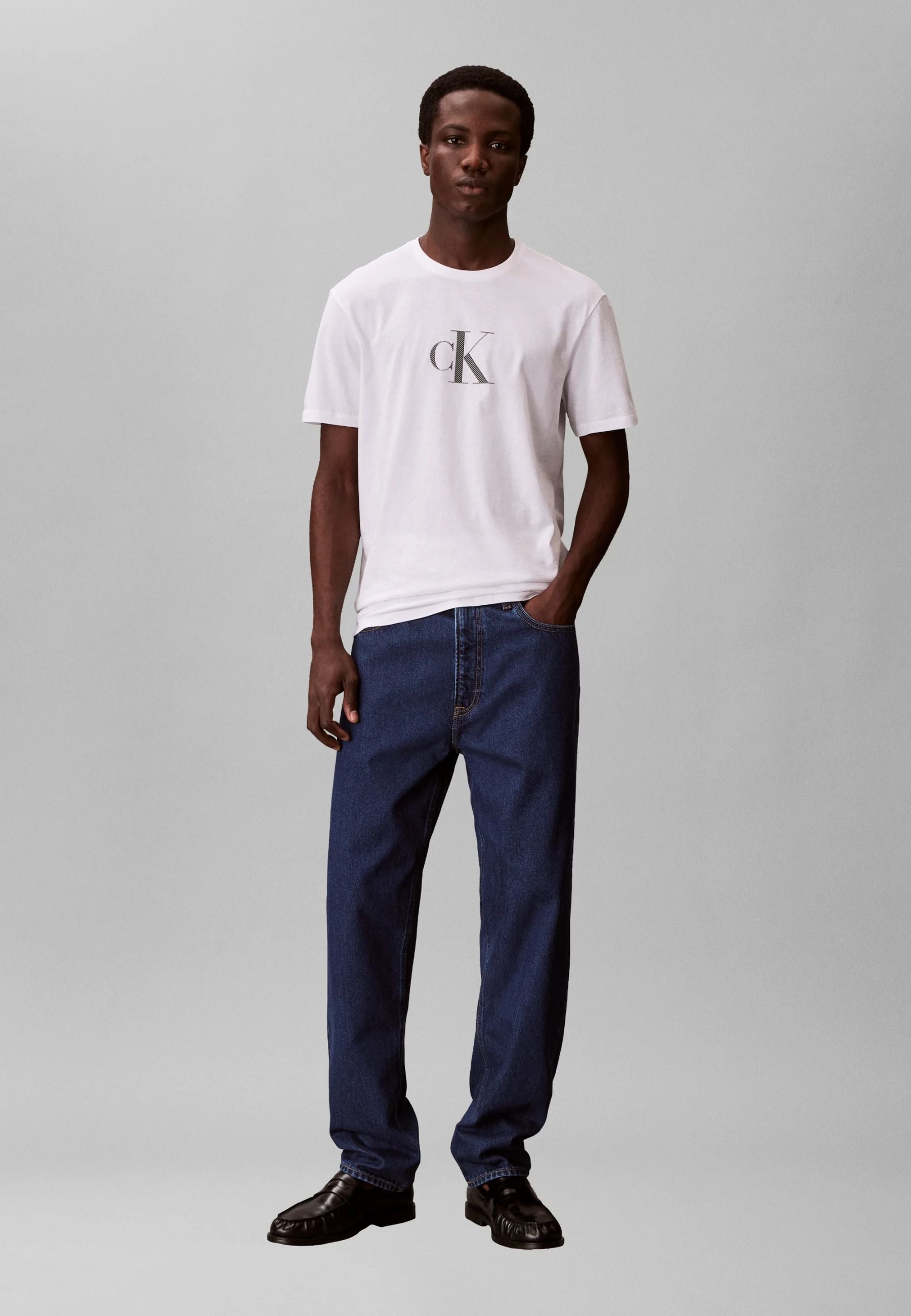 Calvin Klein - T-shirt logo CK in jersey di cotone