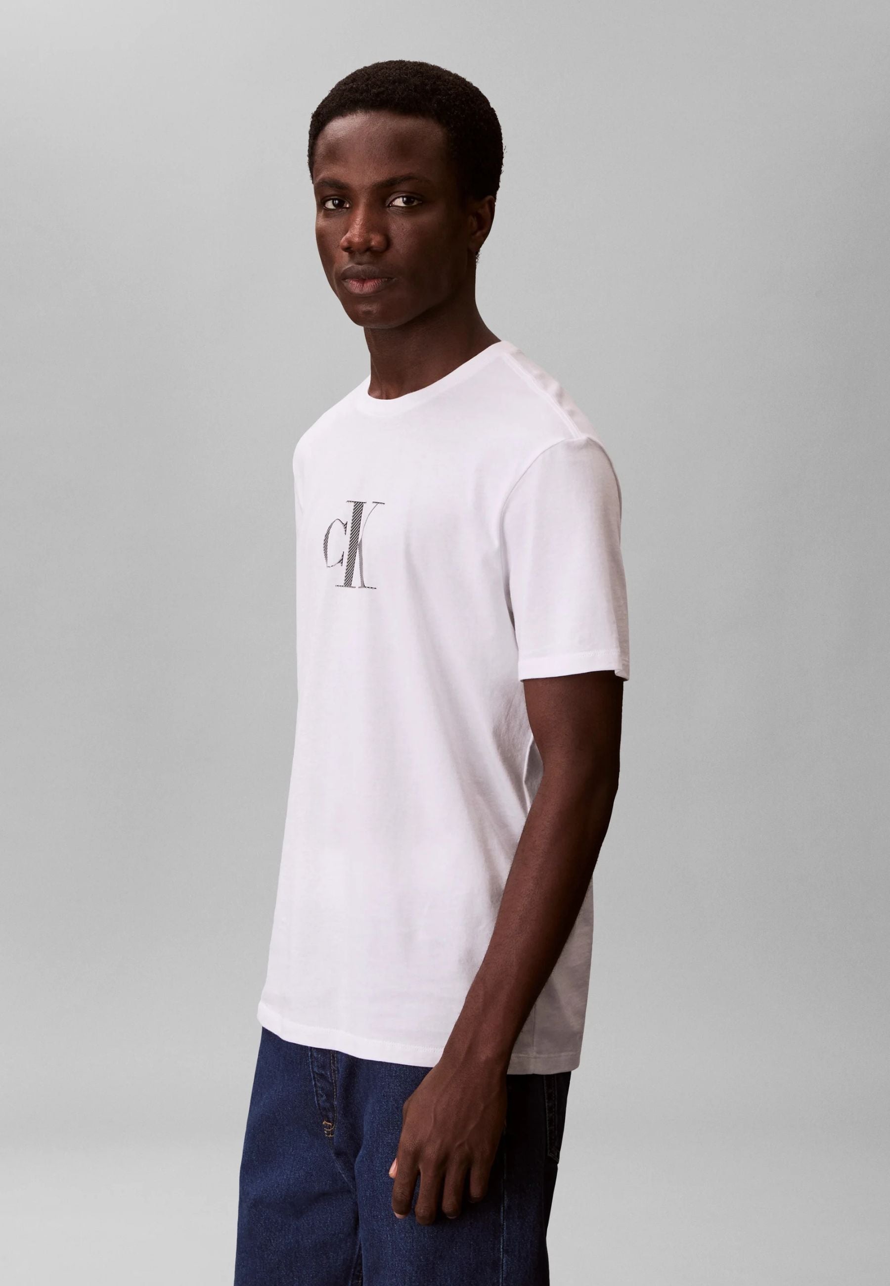 Calvin Klein - T-shirt logo CK in jersey di cotone