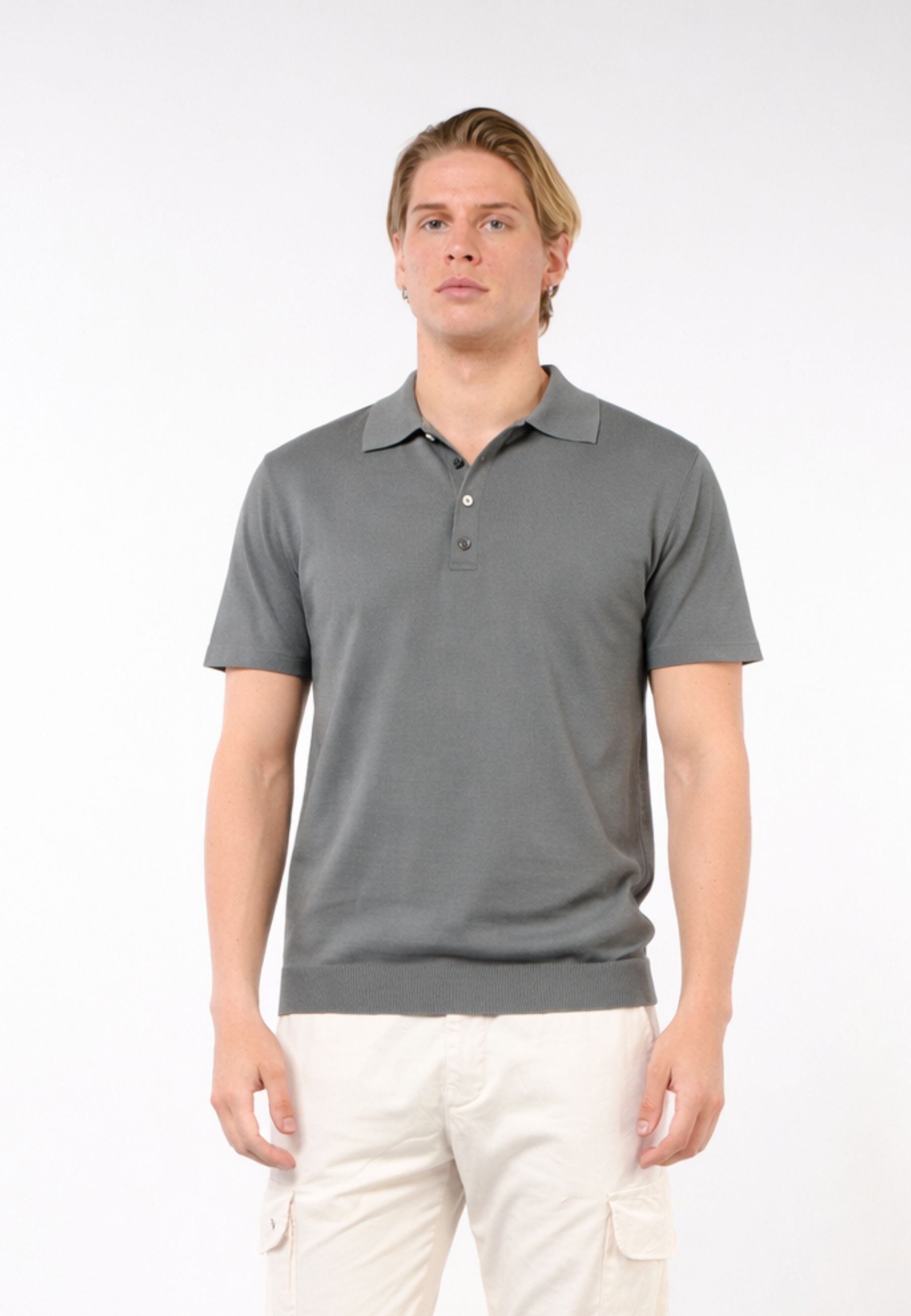 Polo Uomo in Crêpe di Cotone Dry Touch Made in Italy