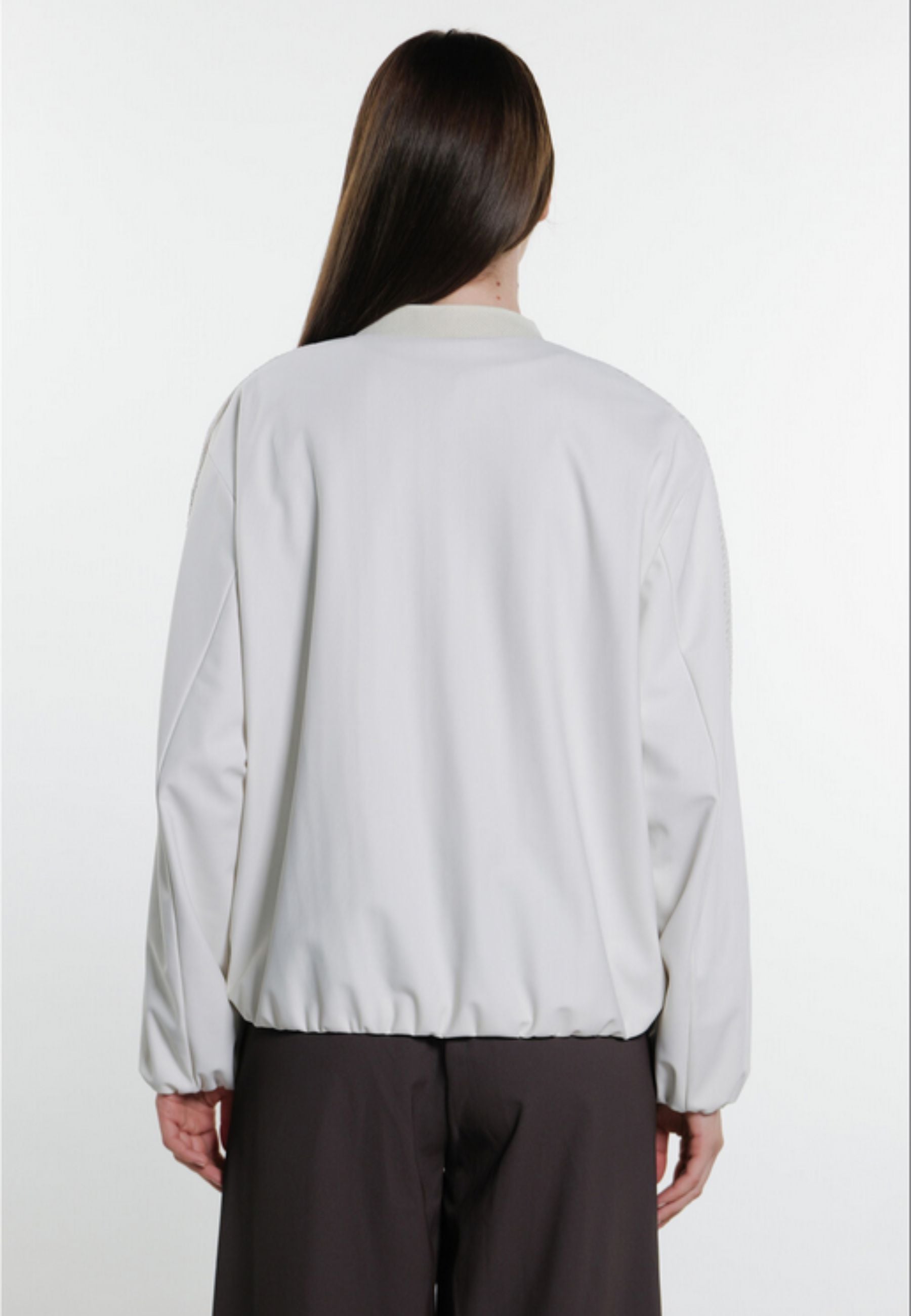 Giacca corta oversize in rete tecnica bi-stretch - DUNO