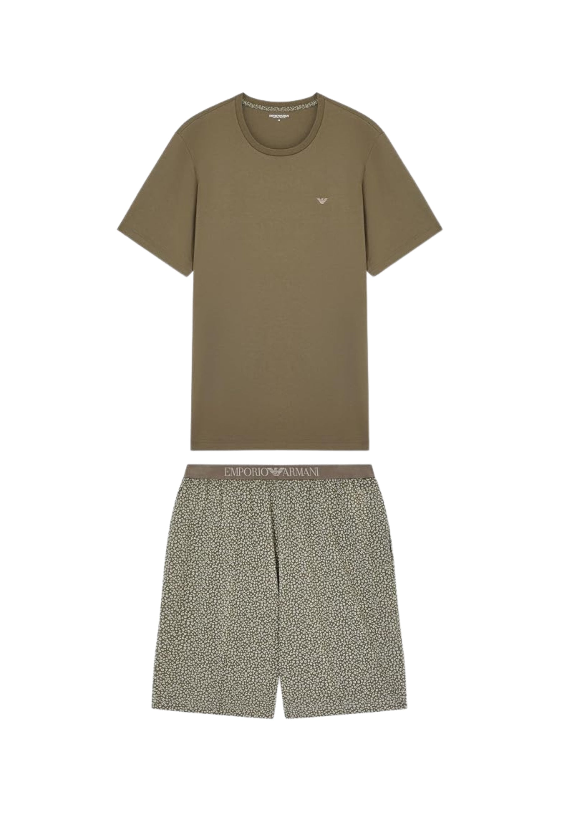 Emporio Armani - Pigiama Uomo con Bermuda in Jersey Pattern Mix