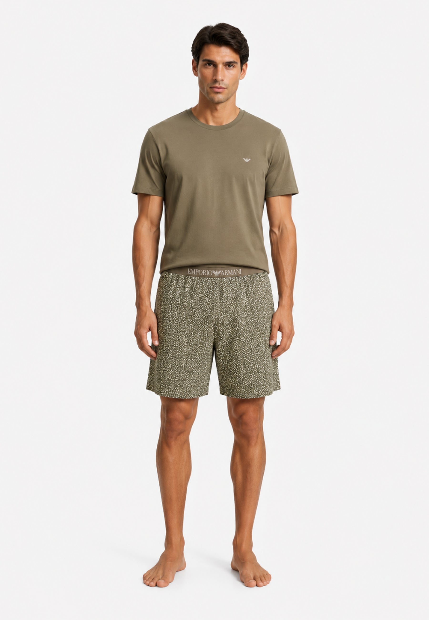 Emporio Armani - Pigiama Uomo con Bermuda in Jersey Pattern Mix