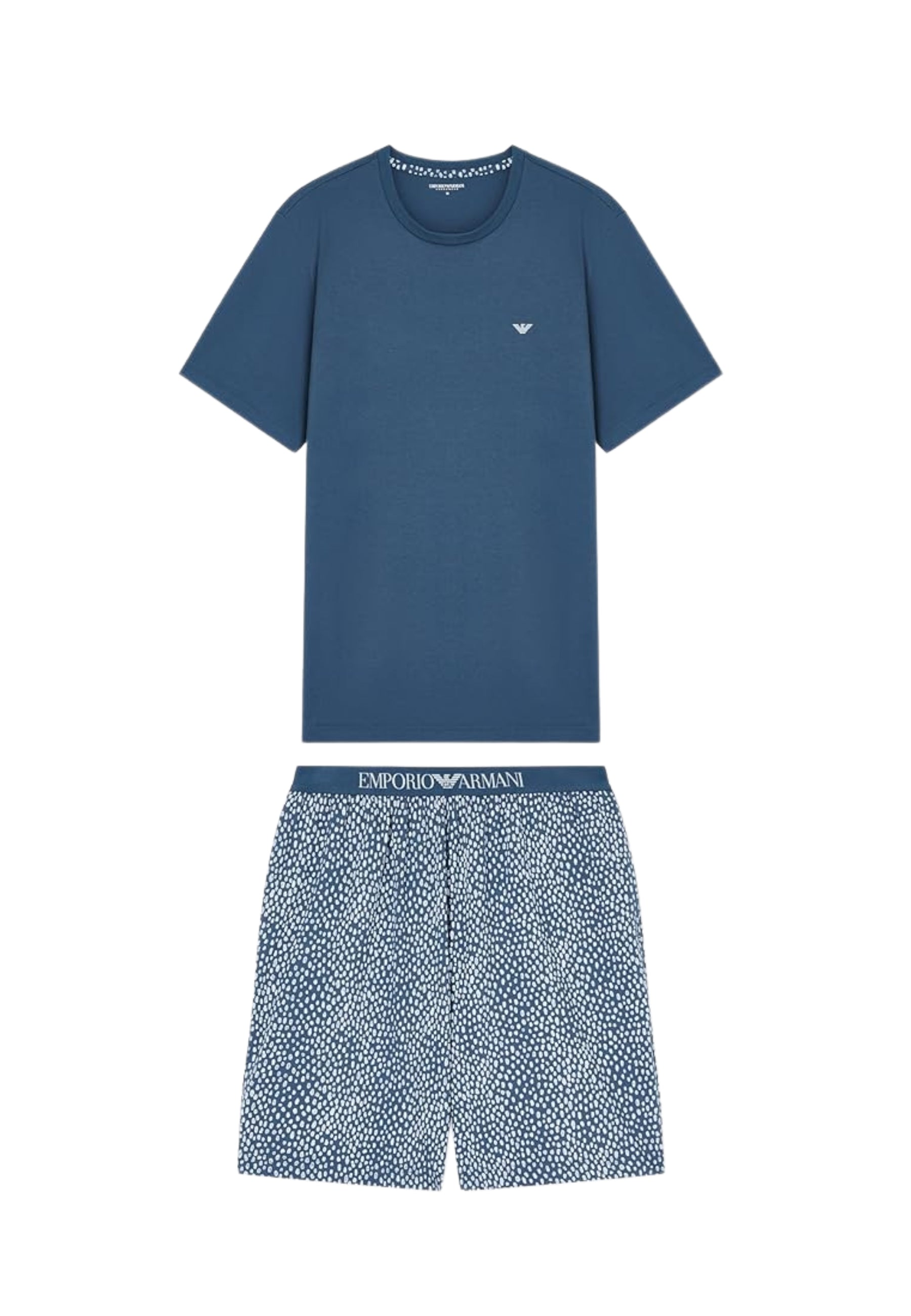 Emporio Armani - Pigiama Uomo con Bermuda in Jersey Stampa Pattern Mix