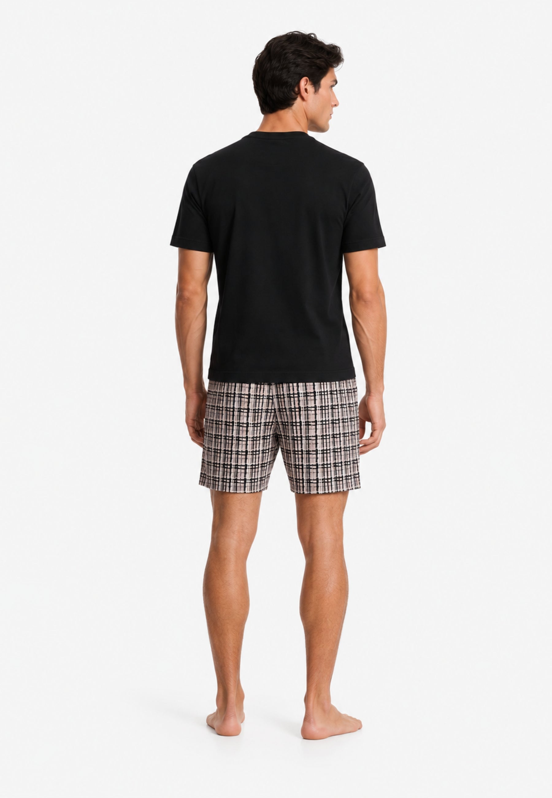 Emporio Armani Pigiama Uomo con Bermuda in Jersey Pattern Mix