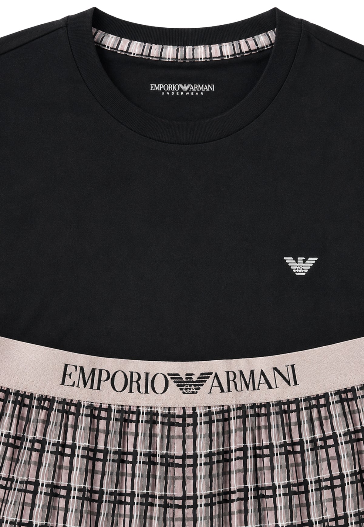 Emporio Armani Pigiama Uomo con Bermuda in Jersey Pattern Mix