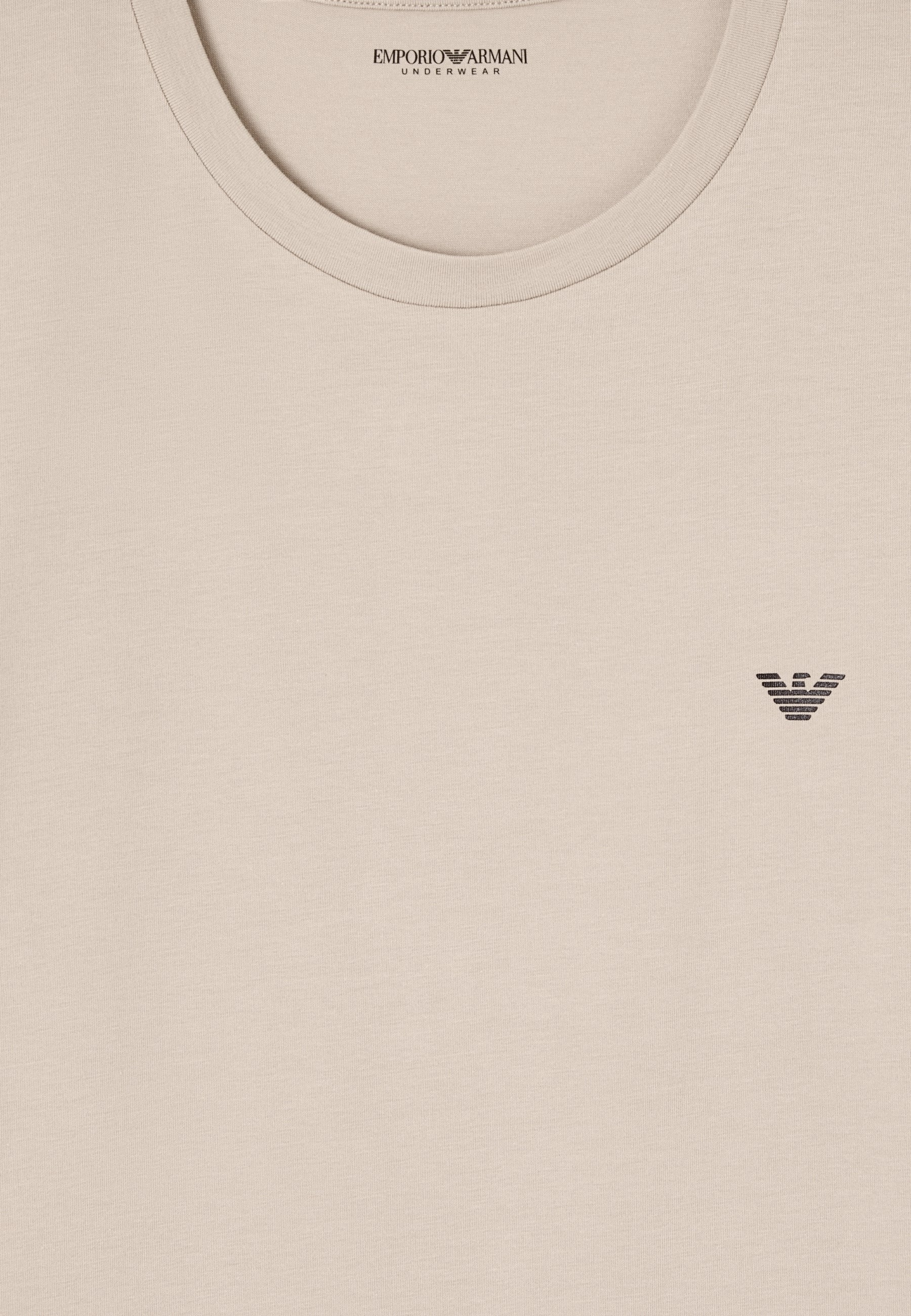 Emporio Armani Pigiama Uomo in Jersey Endurance con Bermuda - Beige e Blu Navy