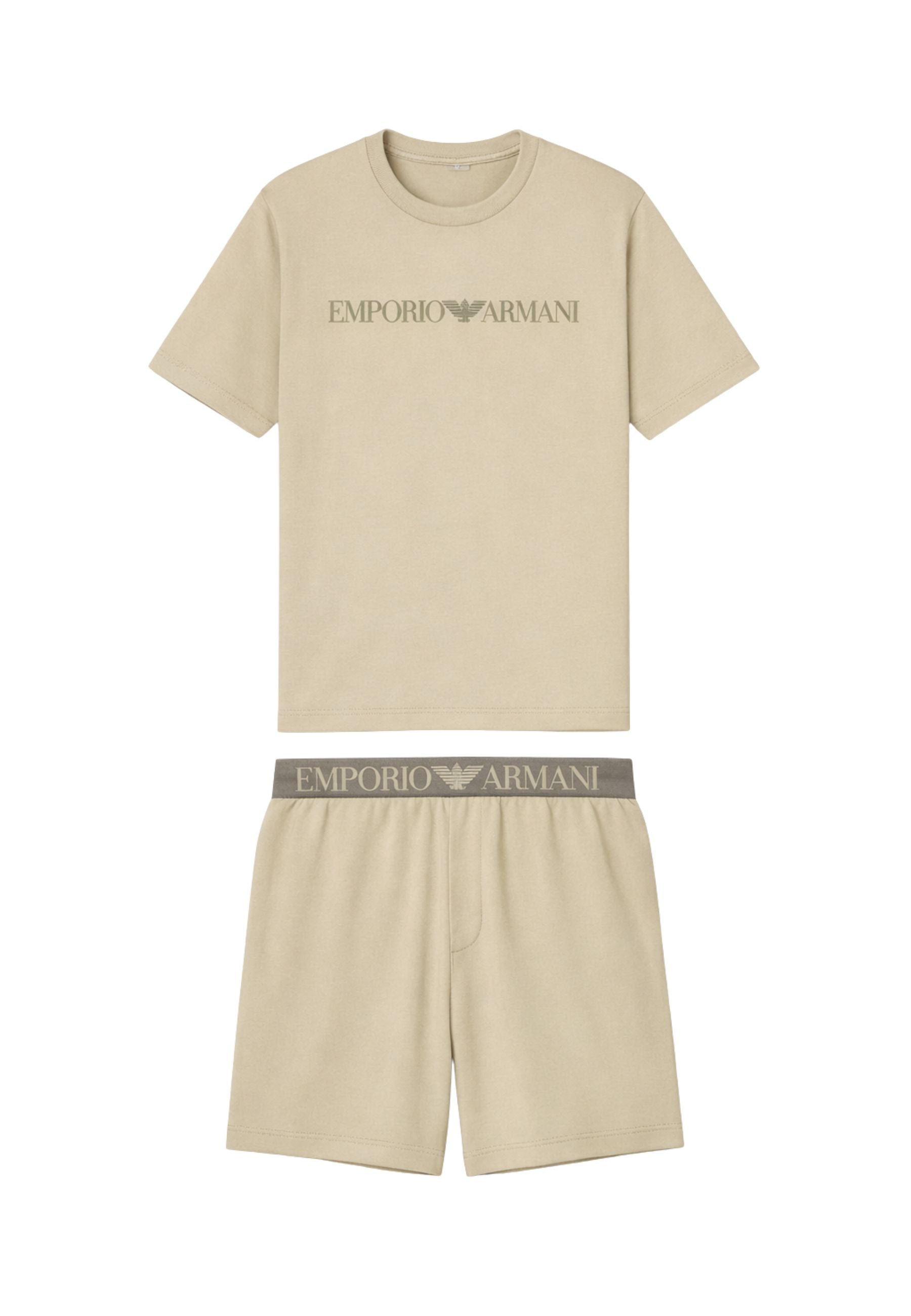 Emporio Armani - Pigiama bermuda in jersey organico ASV