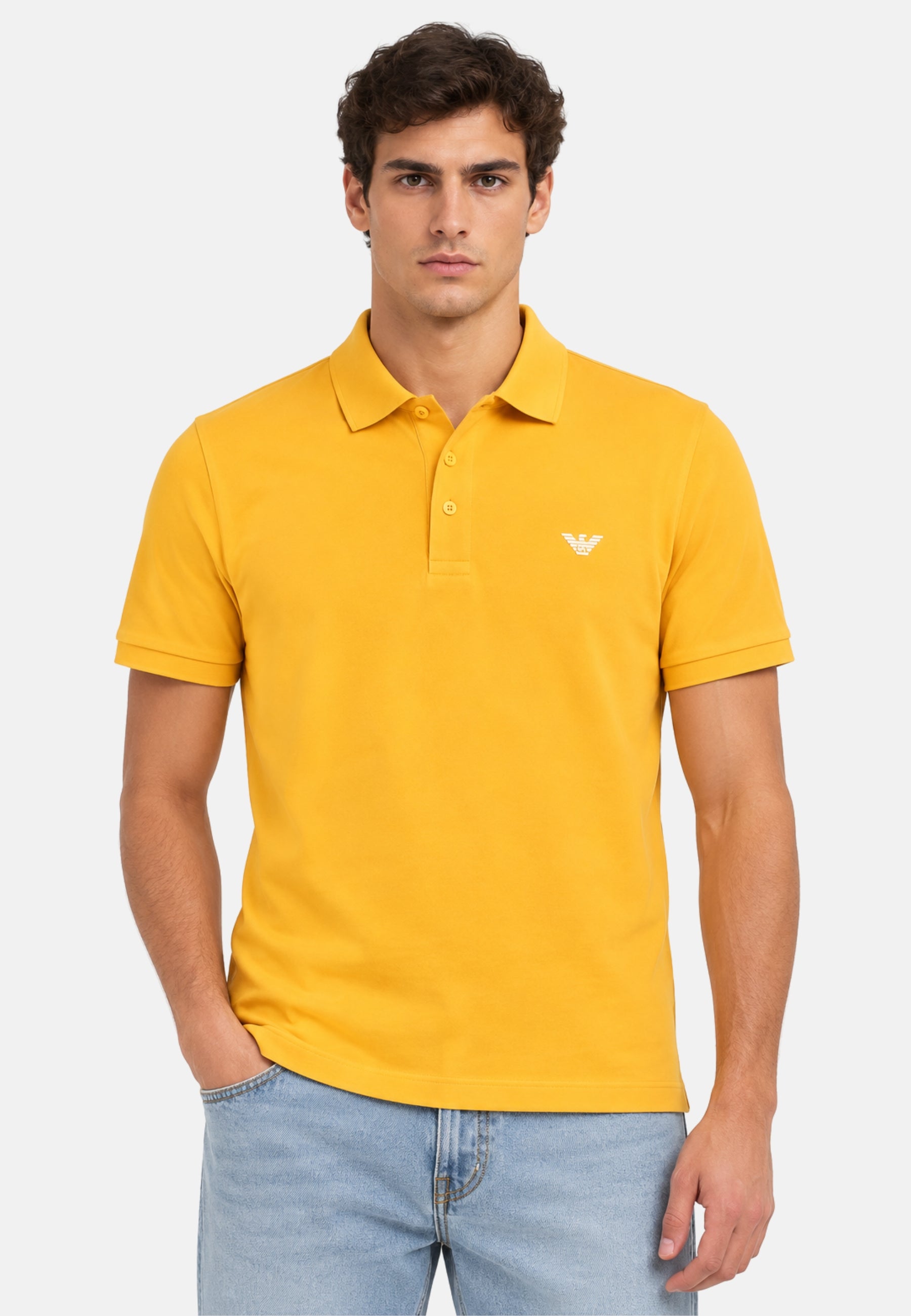 Emporio Armani Polo Uomo in Piqué di Cotone - Arancione