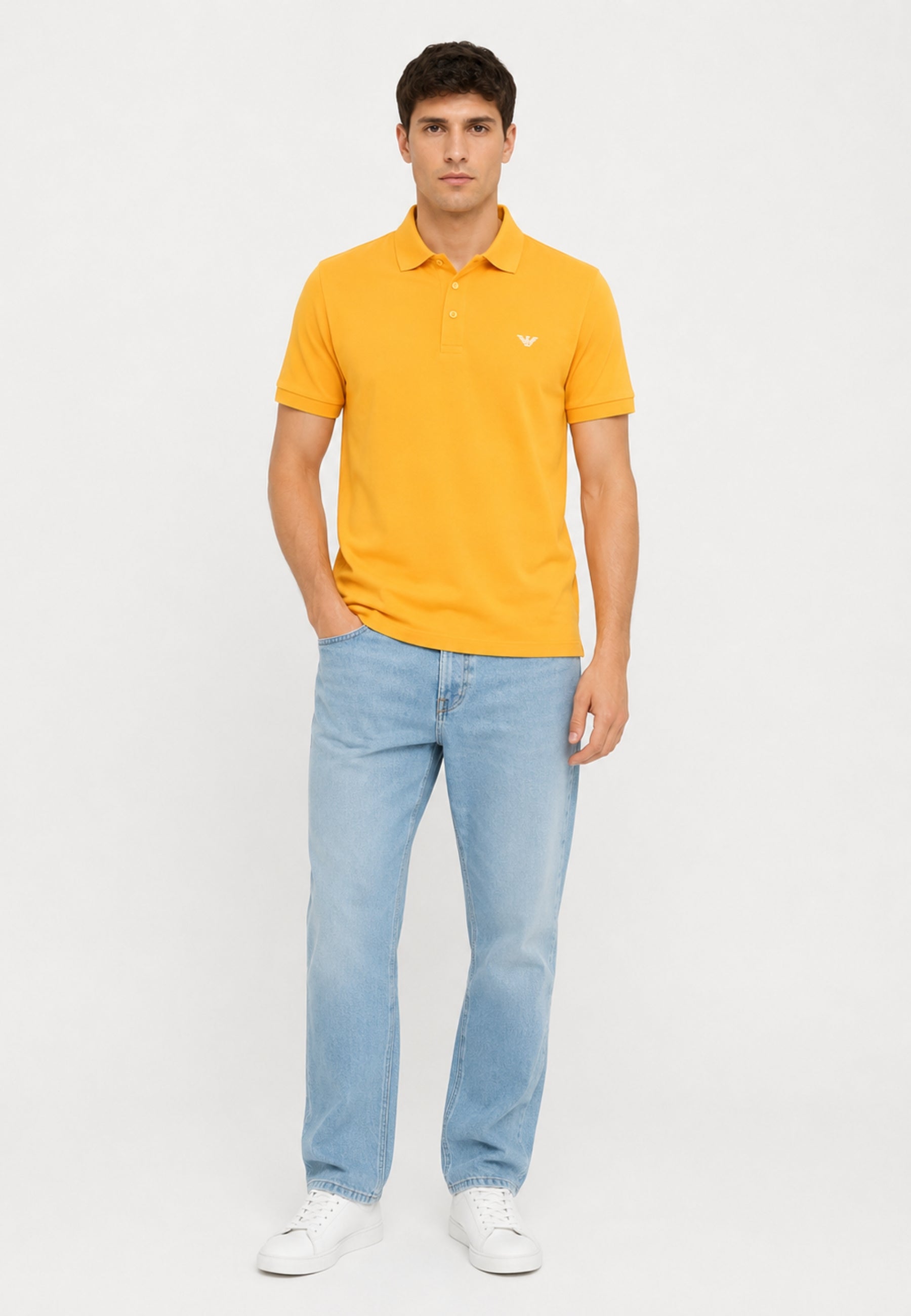 Emporio Armani Polo Uomo in Piqué di Cotone - Arancione