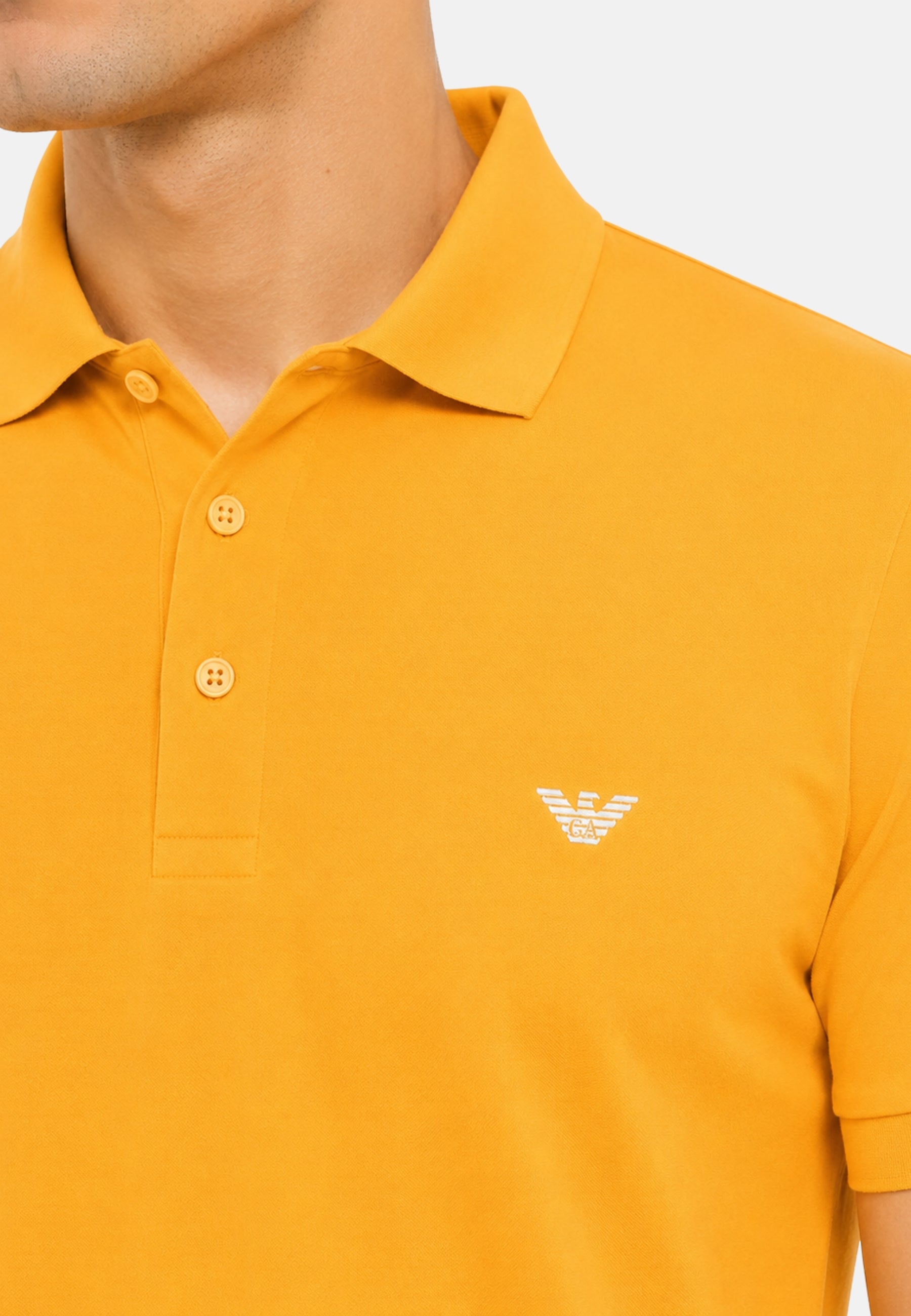 Emporio Armani Polo Uomo in Piqué di Cotone - Arancione